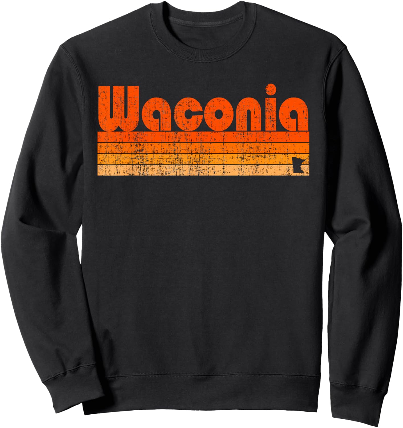 Waconia, Minnesota Retro 80s Style Sweatshirt - Sweatshirt | Black