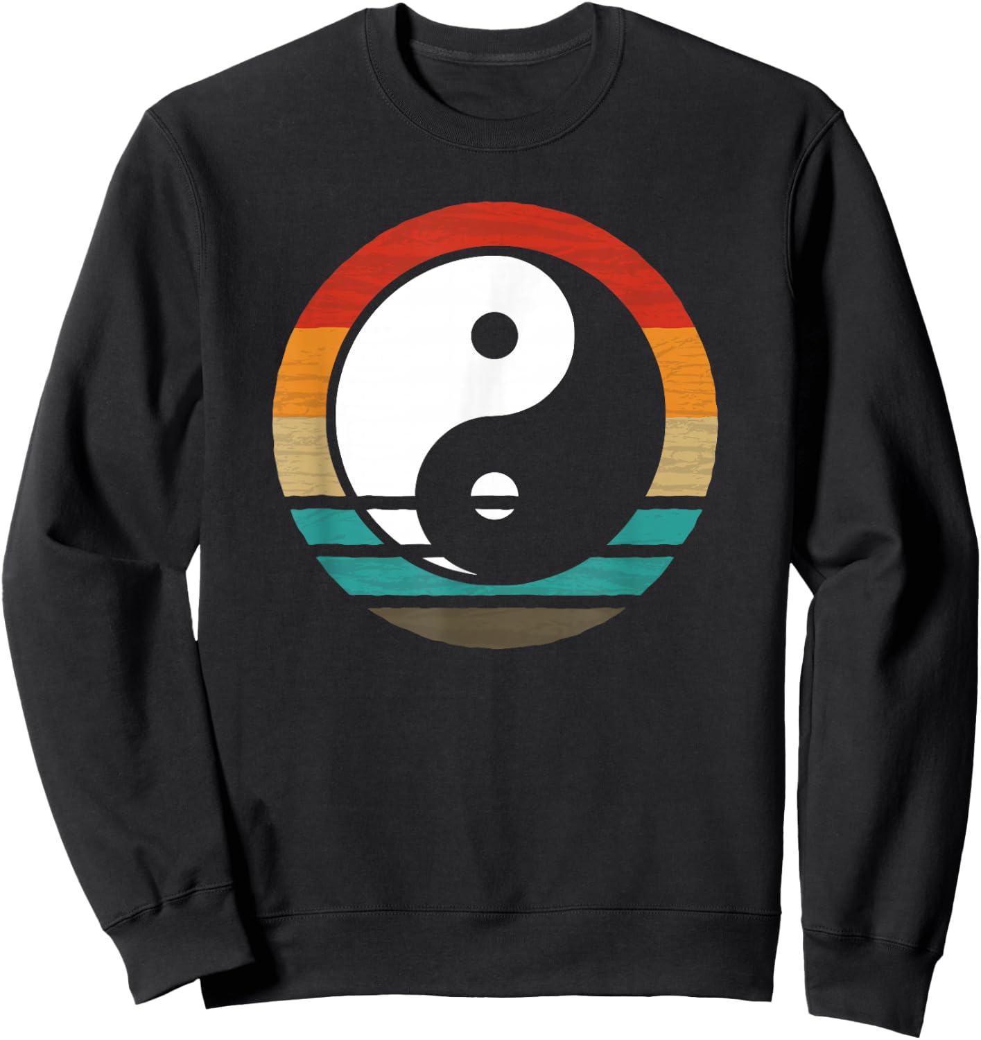 Yin Yang Retro Style Vintage Sweatshirt - Sweatshirt | Black