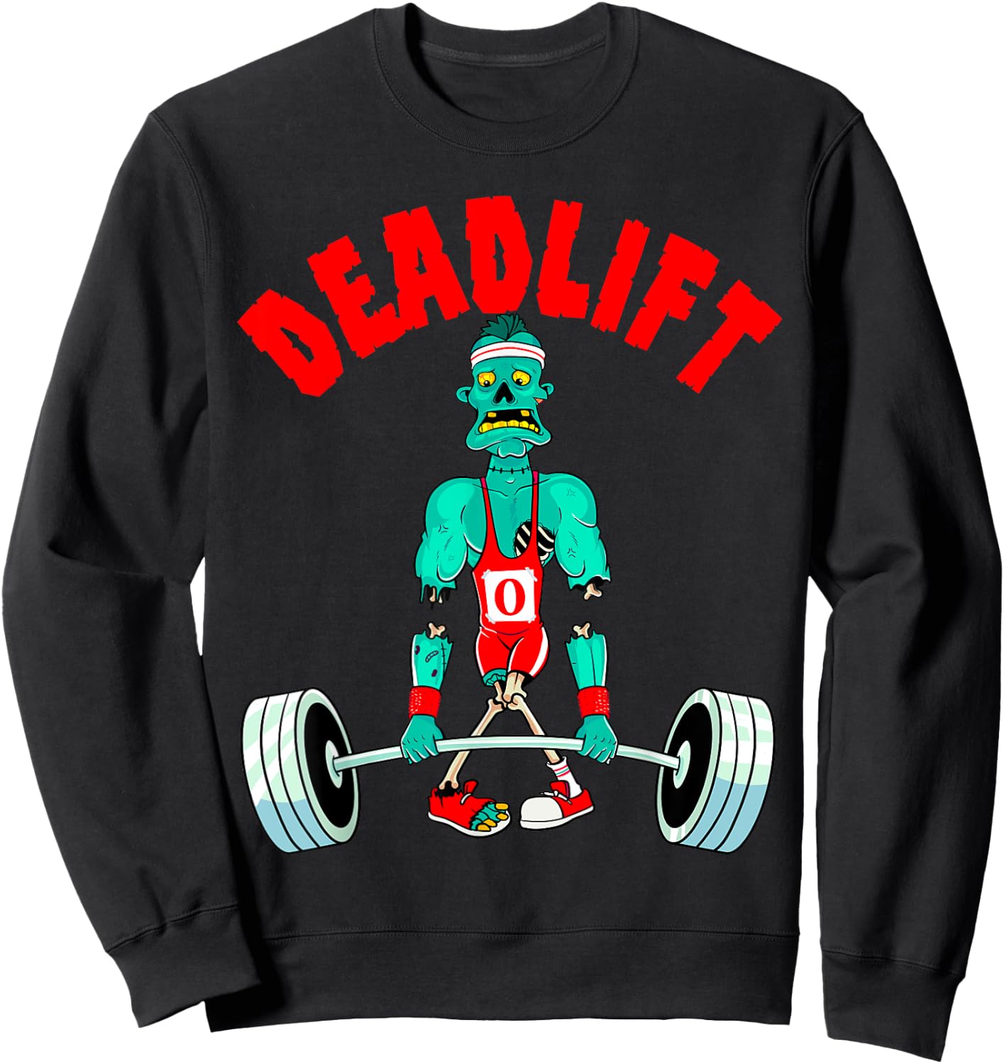Halloween Workout Zombie Deadlift Weightlifting Men Women Sweatshirt - Sweatshirt | Black