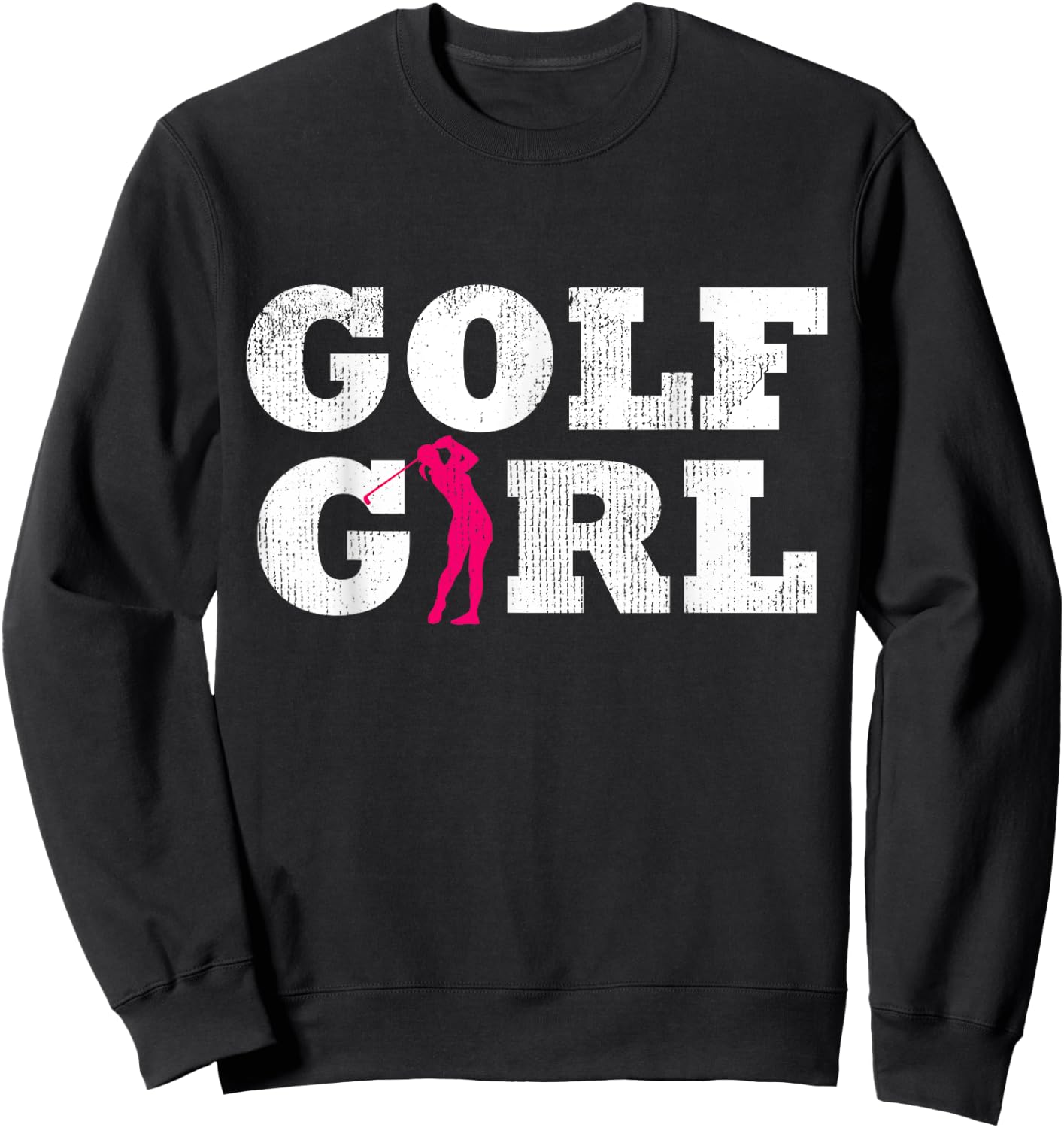 Golf Girl Player Golfer Golfing Silhouette Sport Gift Sweatshirt - Sweatshirt | Black