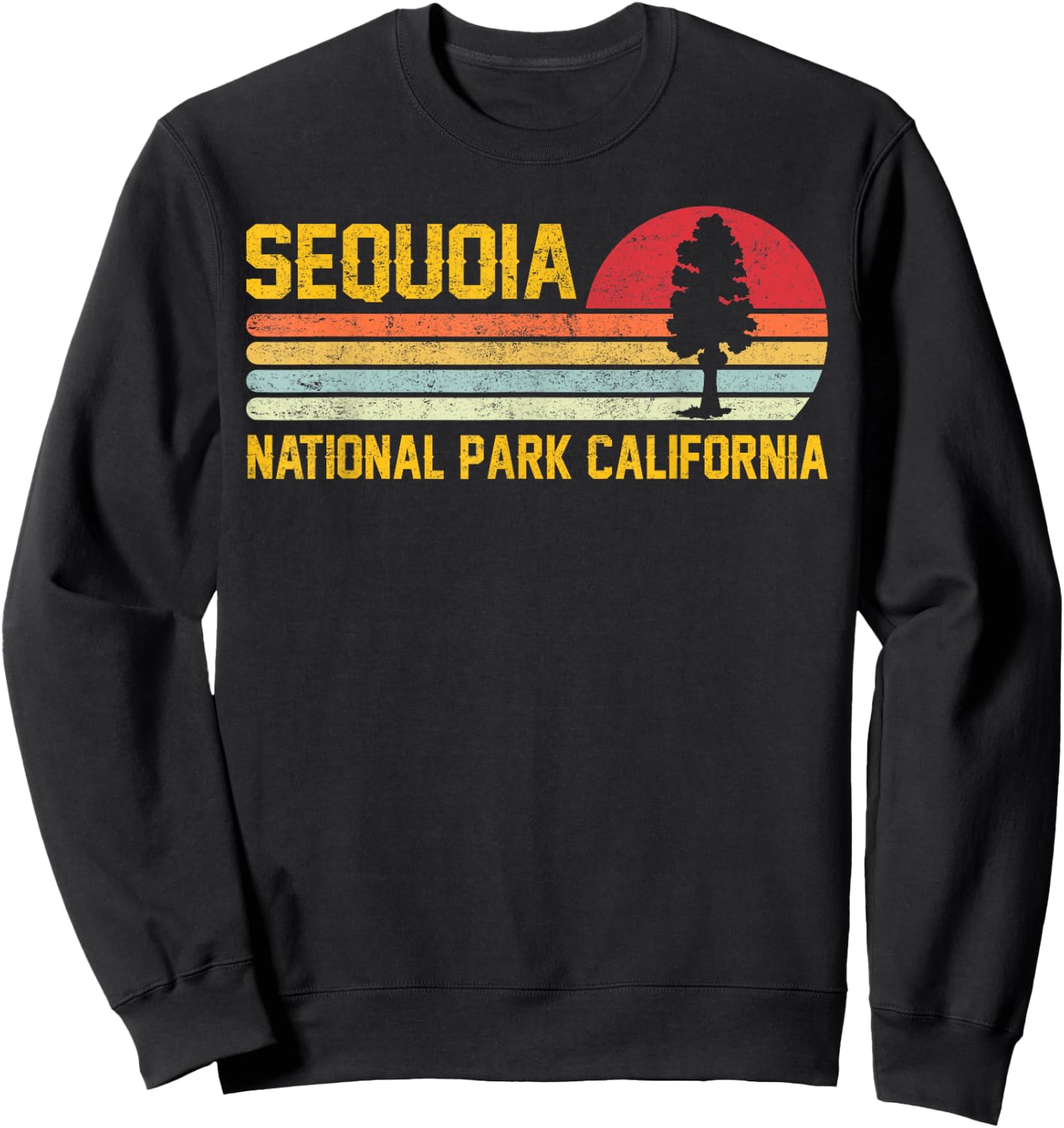 Sequoia National Park California Retro Adventure Sweatshirt - Sweatshirt | Black