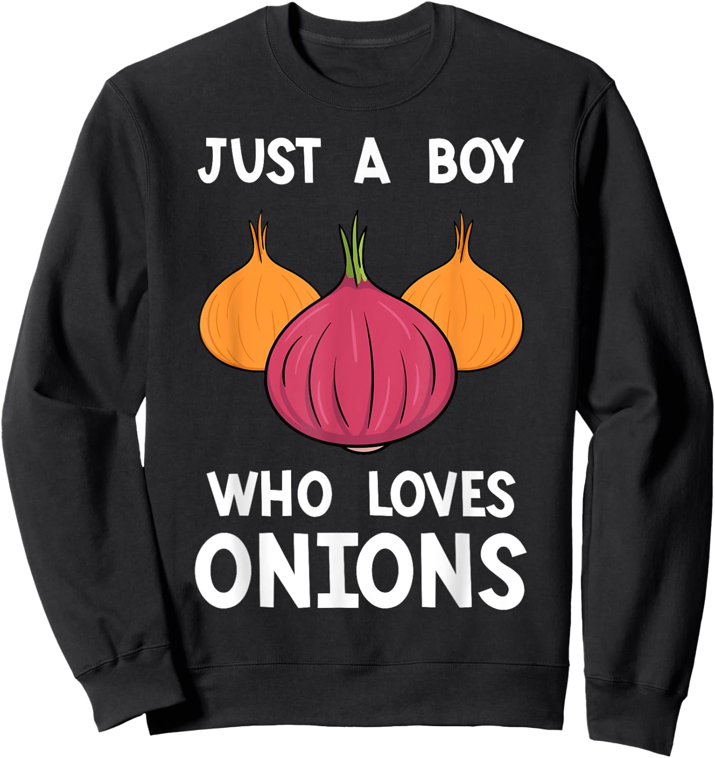 Onion Boy Shallot Lover Vegeterian Farmer Gardener Vegan Sweatshirt - Sweatshirt | Black