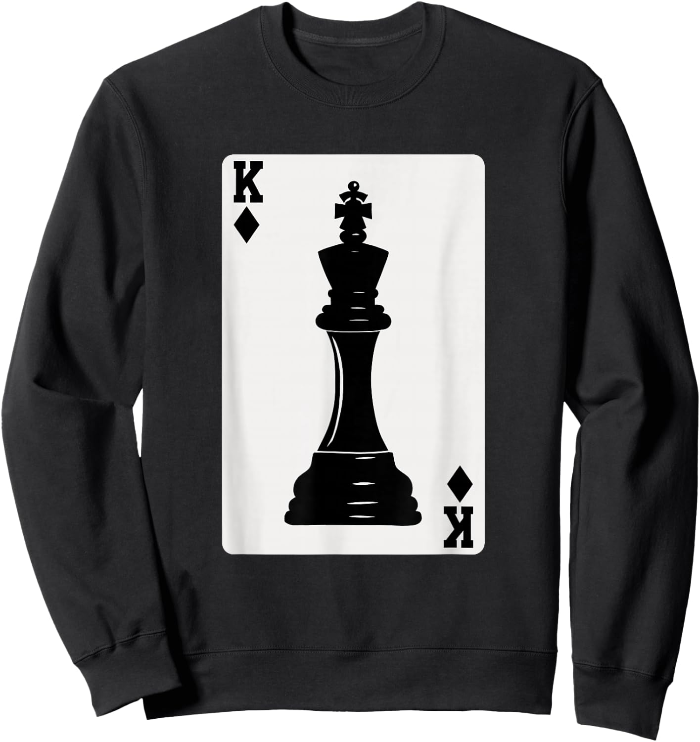 Chess King Playing Card Sweatshirt - Sweatshirt | Black