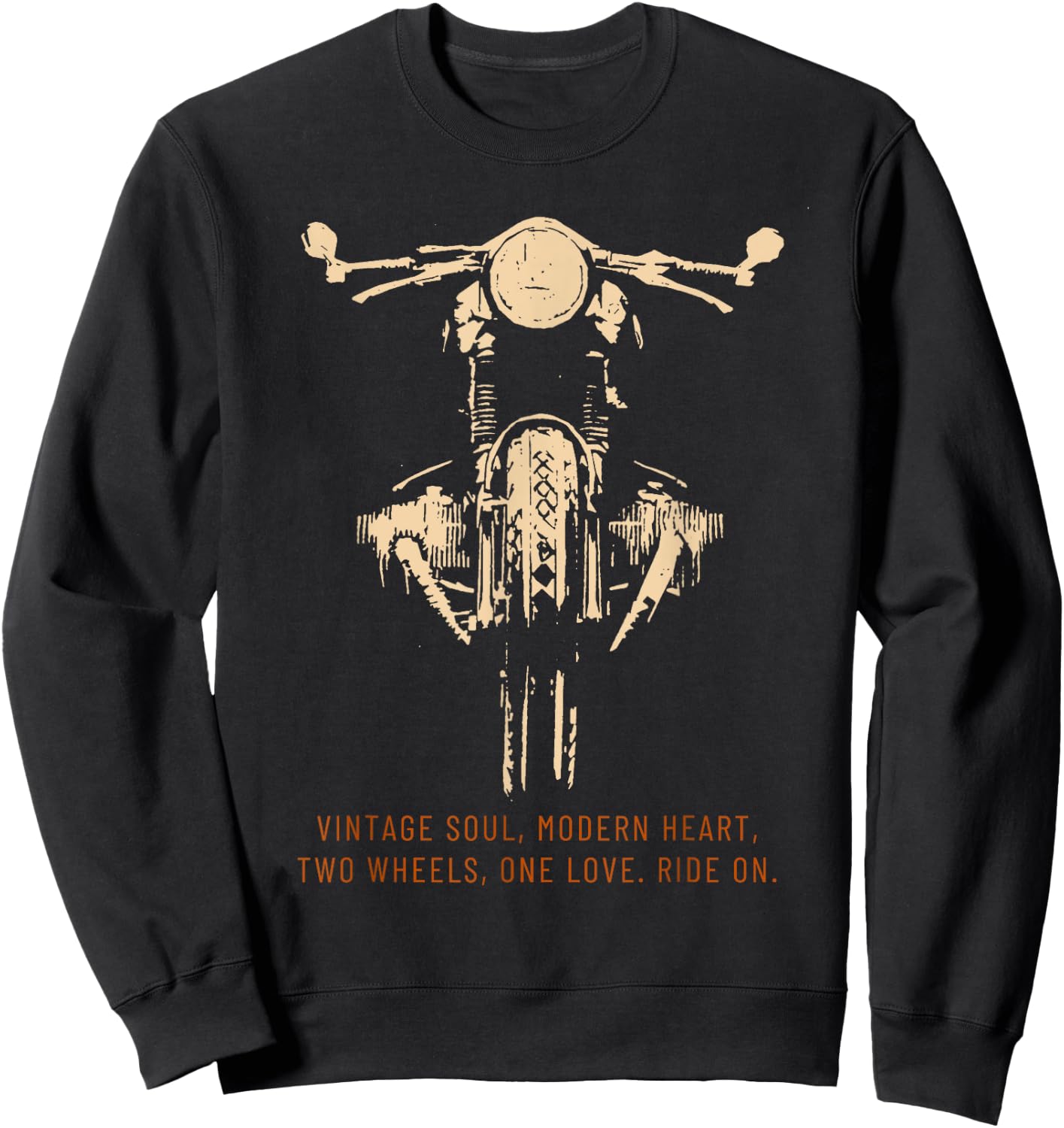 Vintage Motorcycle: Biker Rider Vintage Men's Sweatshirt - Sweatshirt | Black