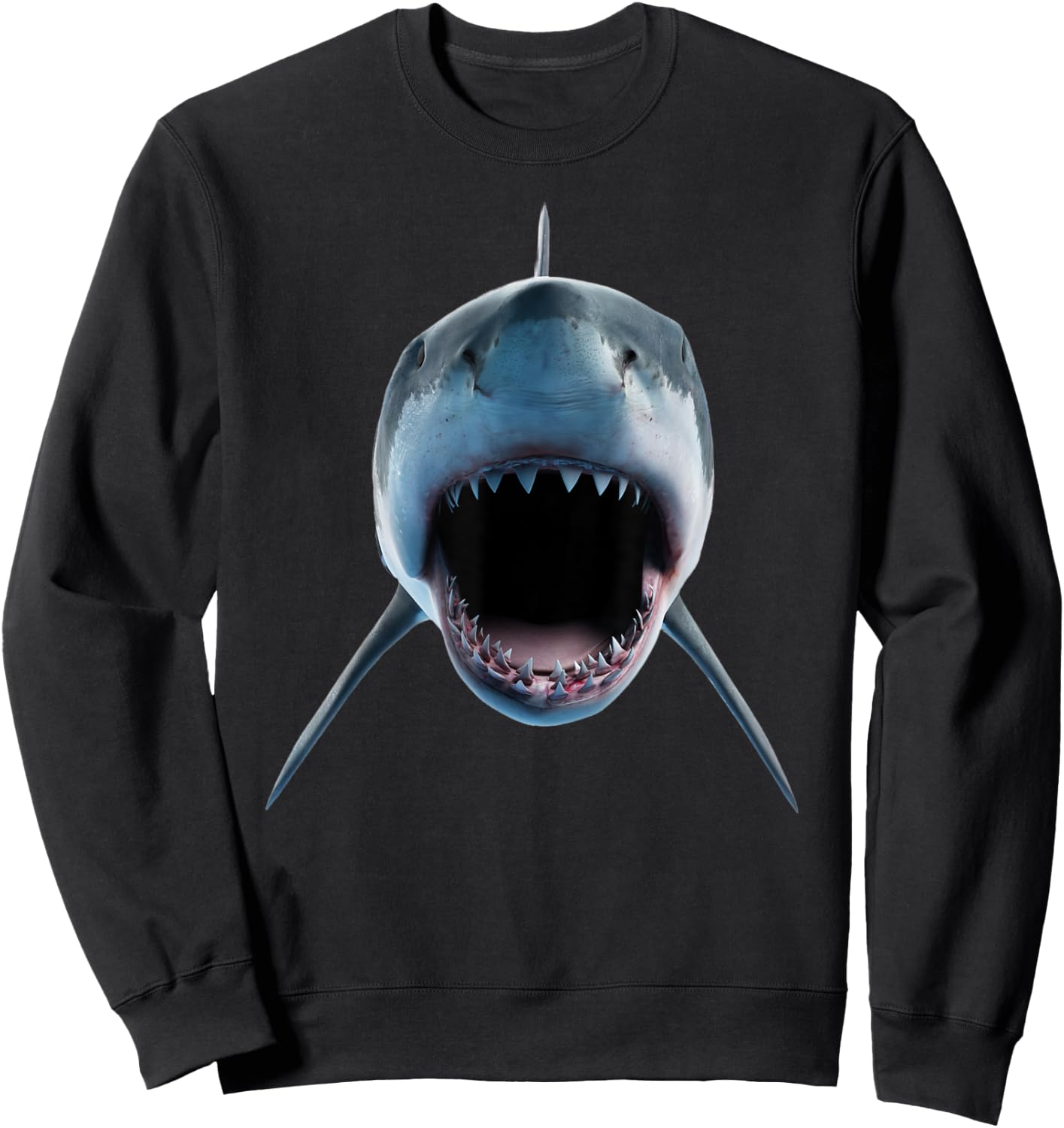 realistic great white shark Attack for lovers of Fish Ocean Sweatshirt - Sweatshirt | Black