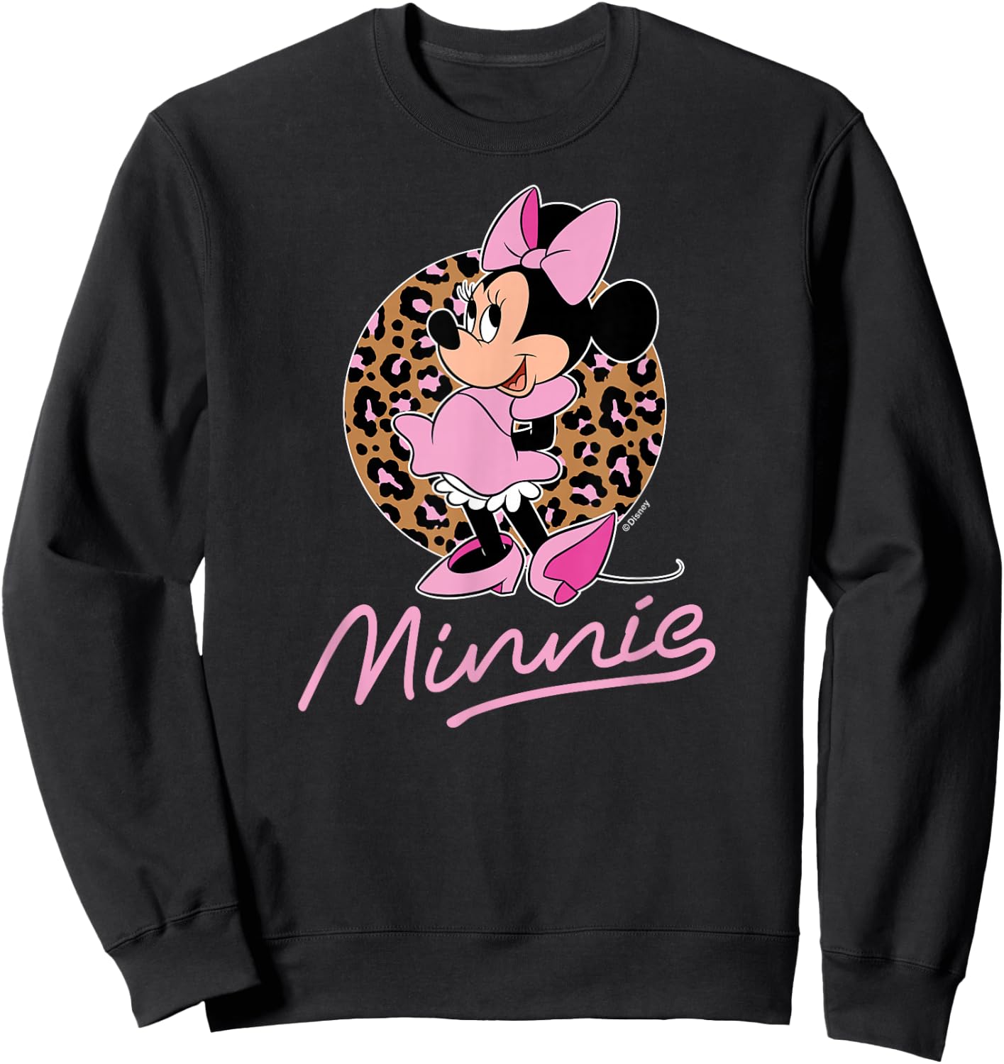 Disney - Minnie Leopard Print Sweatshirt - Sweatshirt | Black