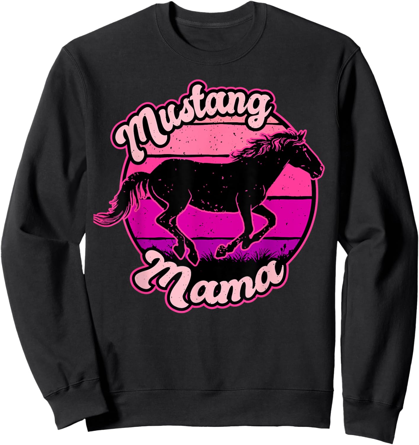Mustang Mama, Mother Day, Mum, Horse Lover, Western, Retro Sweatshirt - Sweatshirt | Black