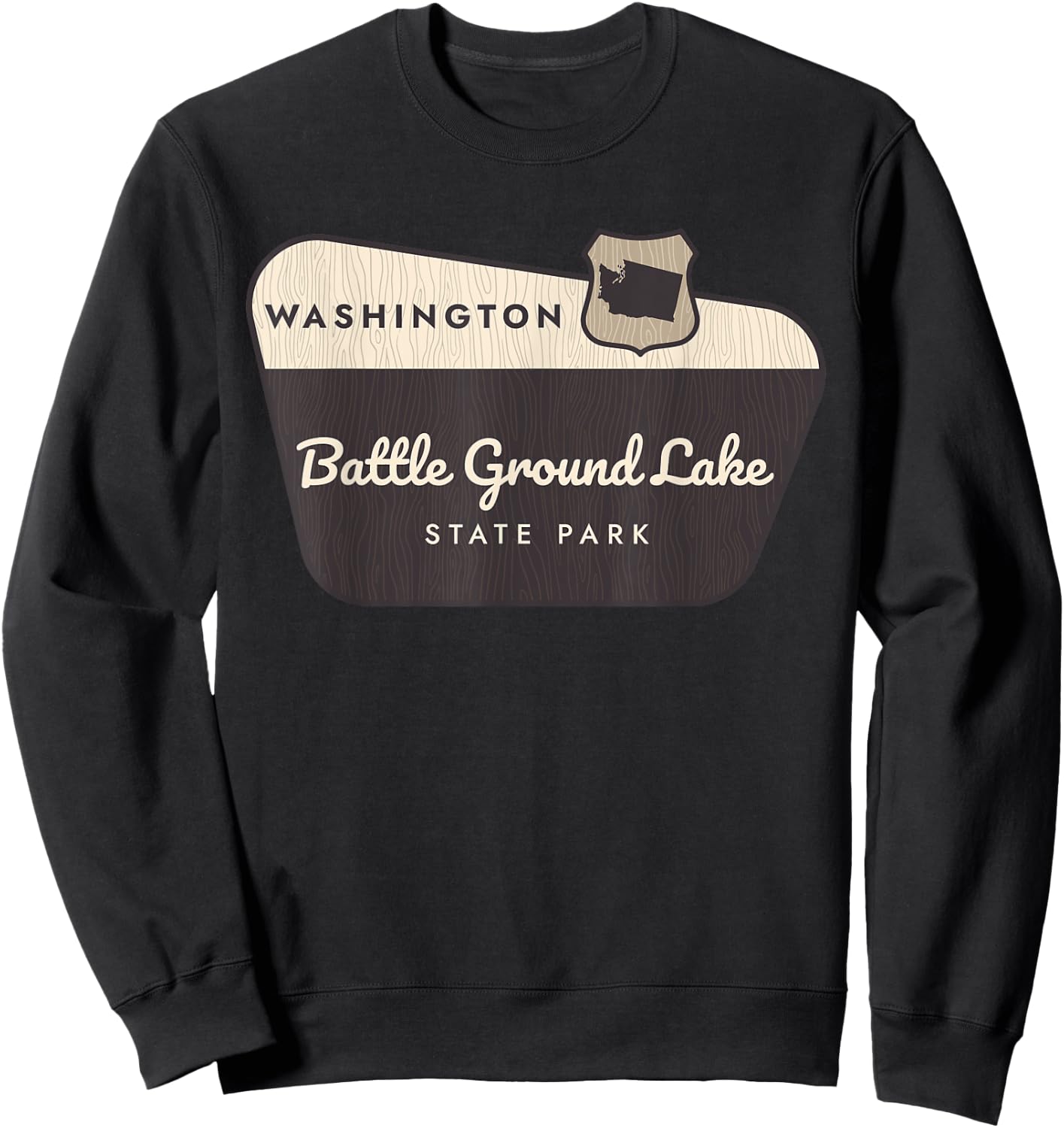 Battle Ground Lake State Park Washington Welcome Souvenir Sweatshirt - Sweatshirt | Black