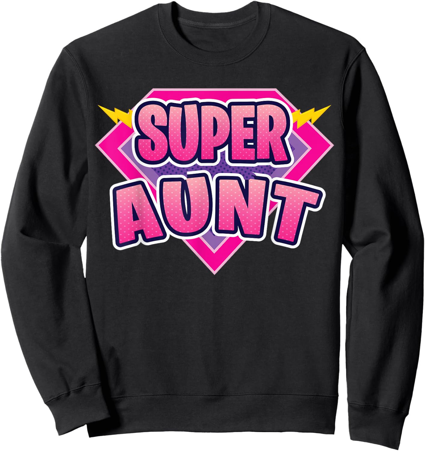 Super Aunt Superhero Grandmother Comic Book Funny Matching Sweatshirt - Sweatshirt | Black