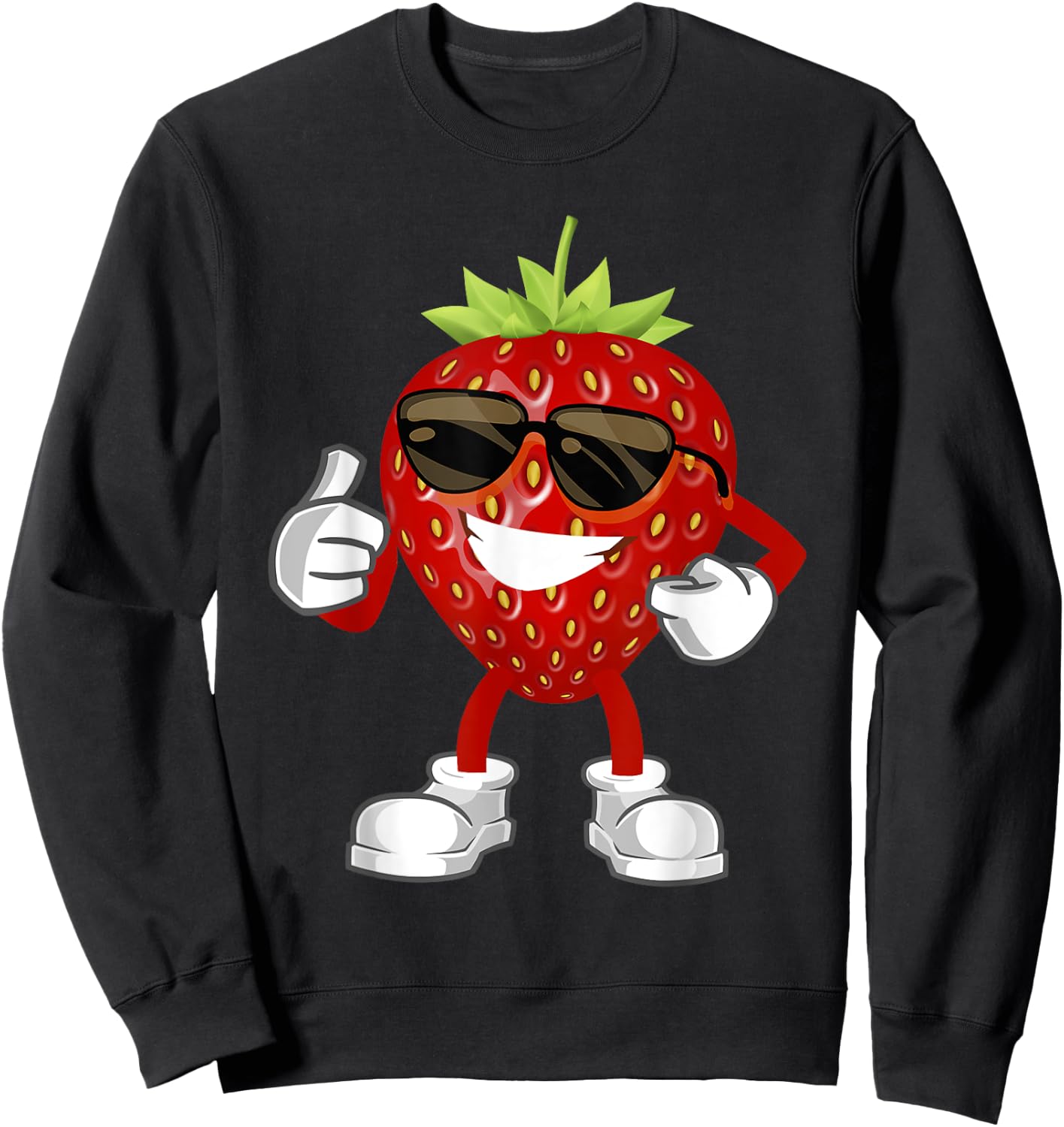 Sweet Strawberry Halloween Costume Strawberry Sunglusses Sweatshirt - Sweatshirt | Black