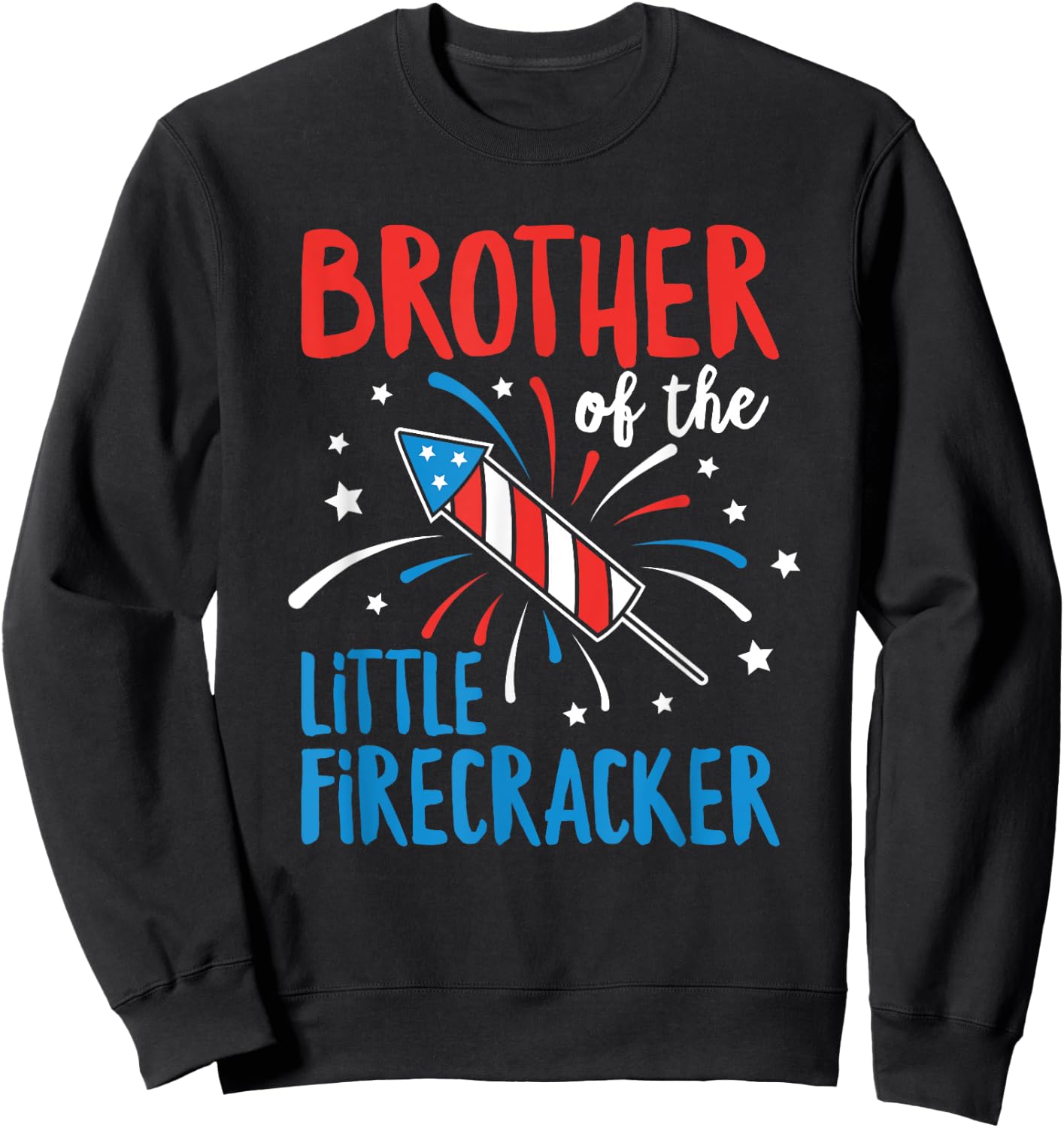 Big Brother Of The Little Firecracker Pregnancy Announcement Sweatshirt - Sweatshirt | Black