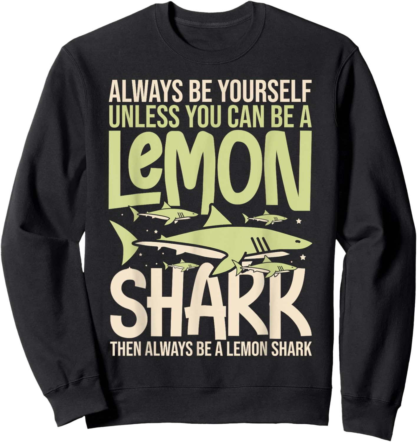 Lemon Shark Animal Tooth Funny Ocean Sweatshirt - Sweatshirt | Black
