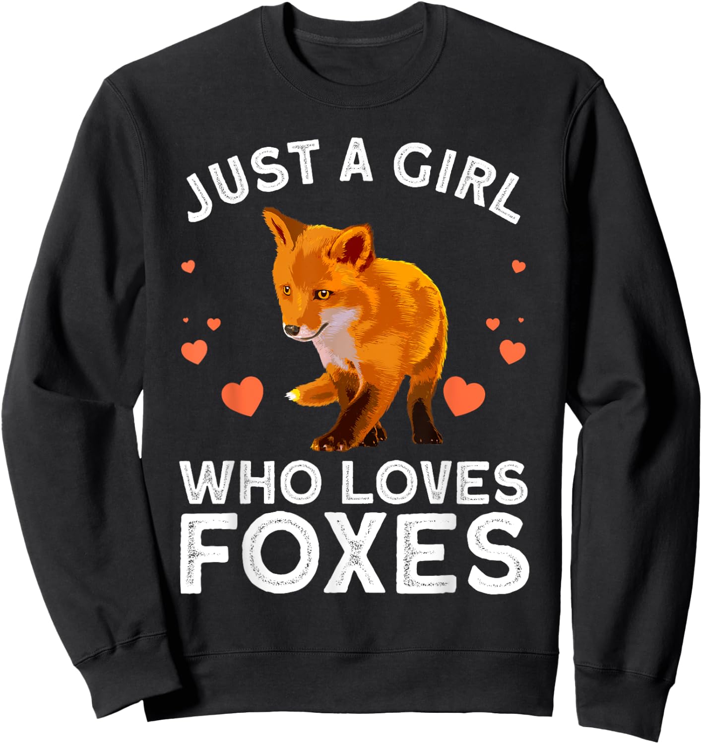 Cute Fox Design Girls Vulpes Animal Fox Lovers Sweatshirt - Sweatshirt | Black