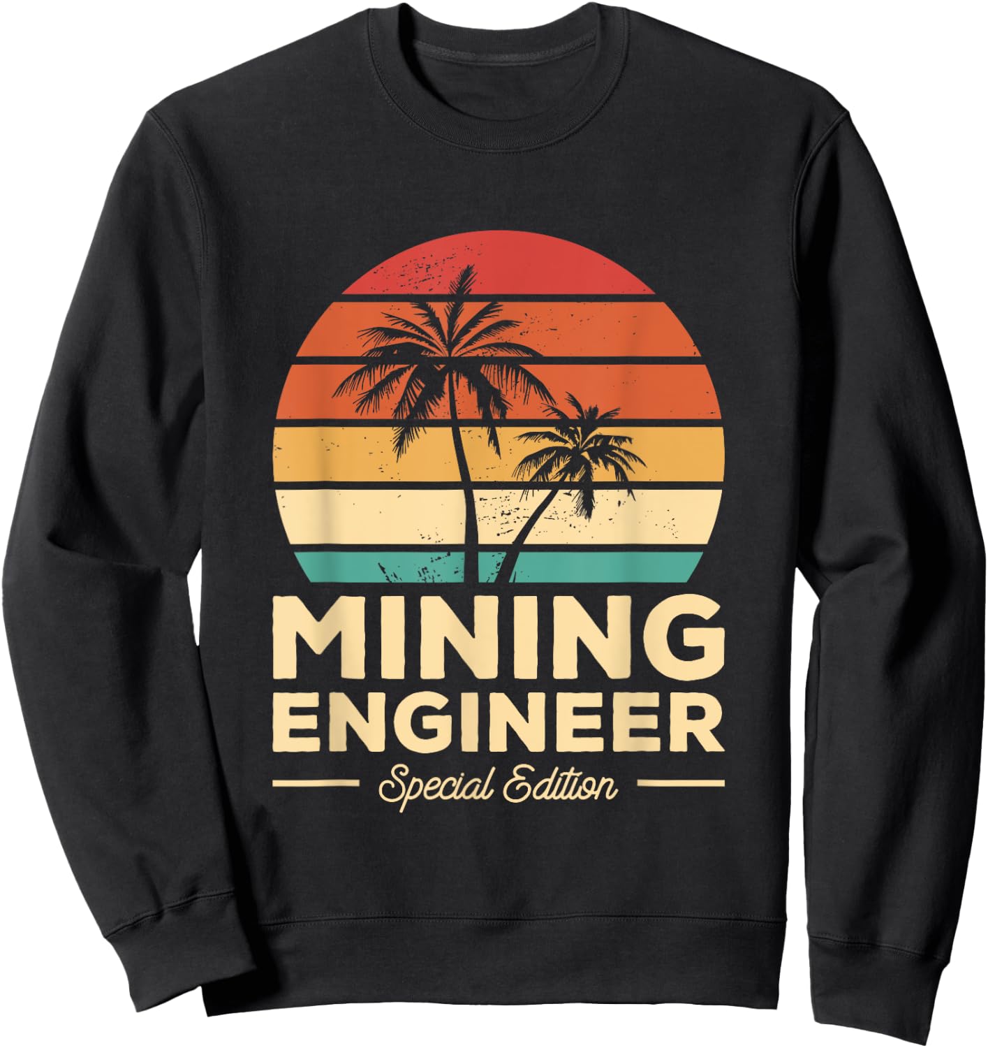 Vintage Mining Engineer Sweatshirt - Sweatshirt | Black