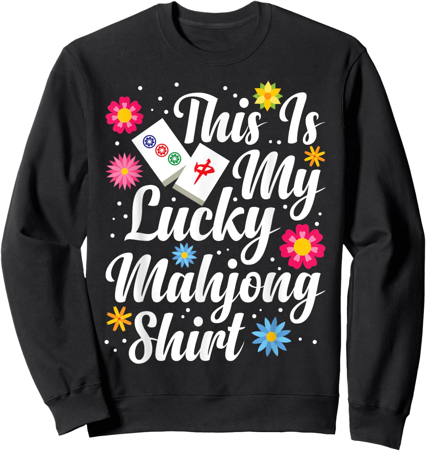 Mah Jongg Sock Mahjong Lover Mahjong Player Mahjong Game Set Sweatshirt - Sweatshirt | Black