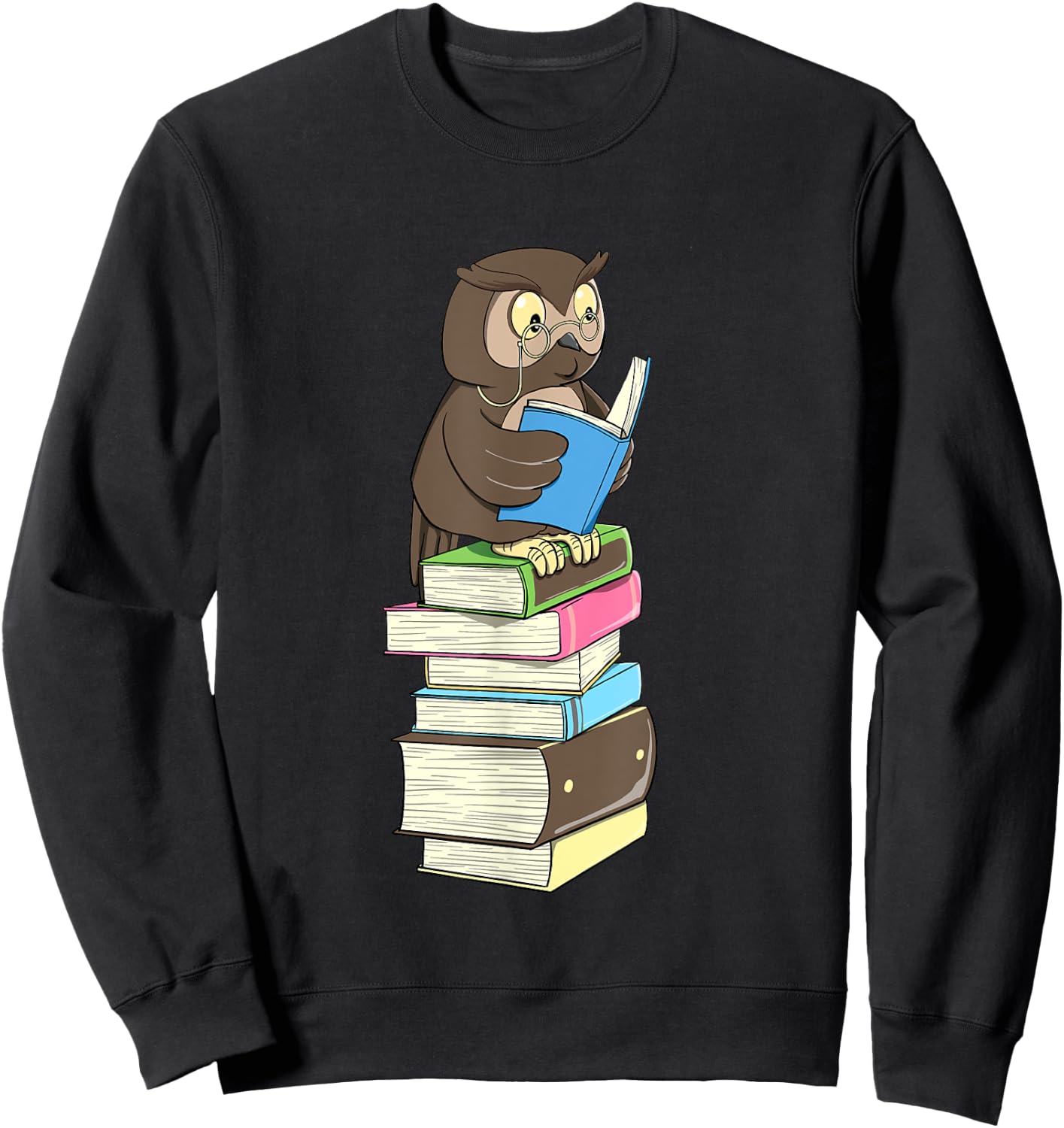 Owl Reader - Books Bookworm Bird Animal Lover Ornithologist Sweatshirt - Sweatshirt | Black