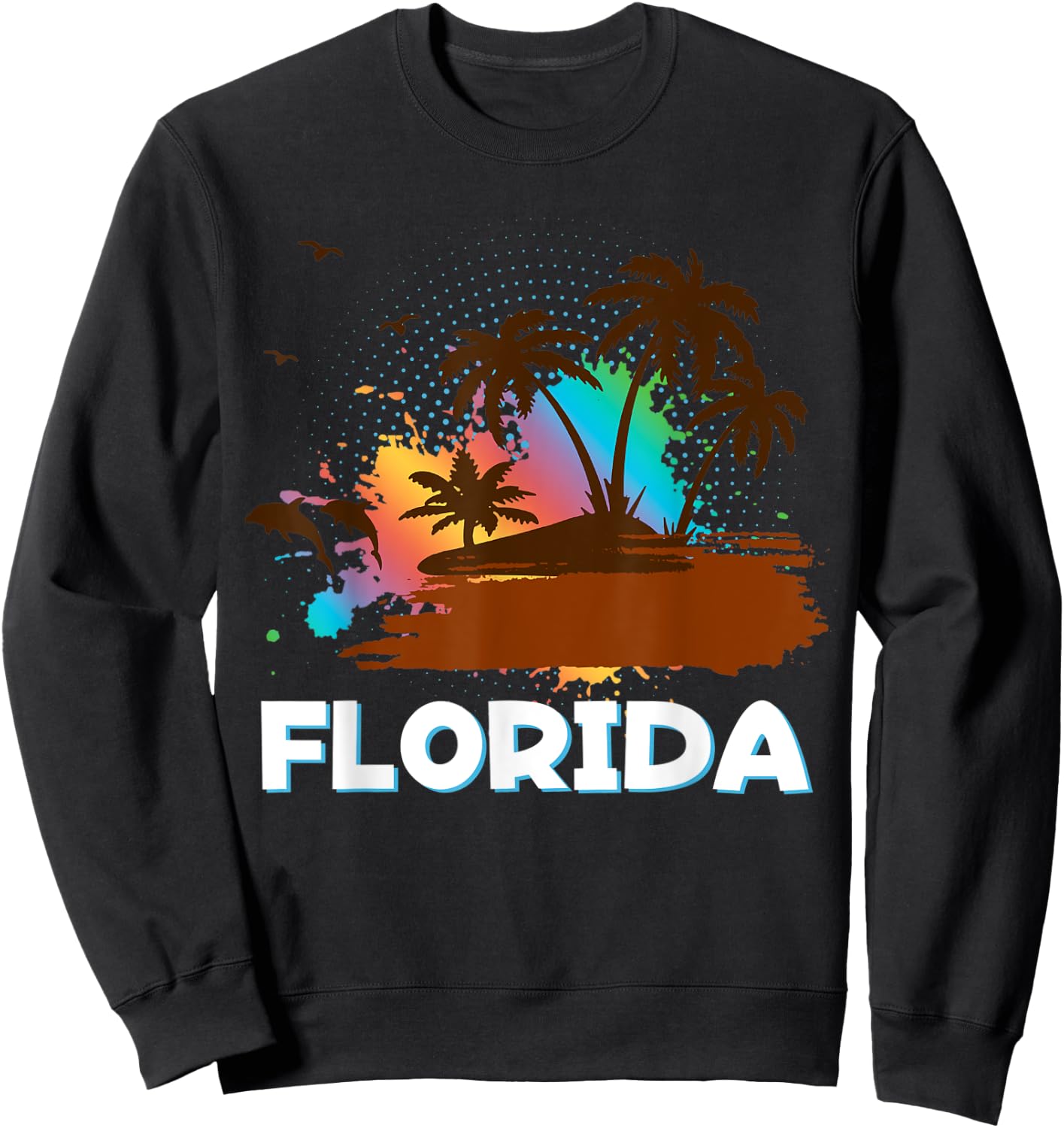 Florida Beach Vacation Art Ocean Lovers Florida Family Trip Sweatshirt - Sweatshirt | Black