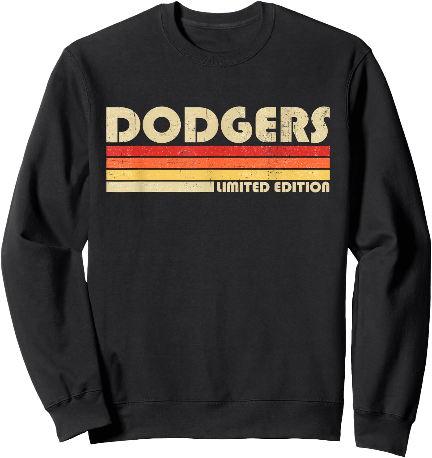 Vintage Dodgers Name Throwback Retro Gift Men Women Boy Girl Sweatshirt - Sweatshirt | Black