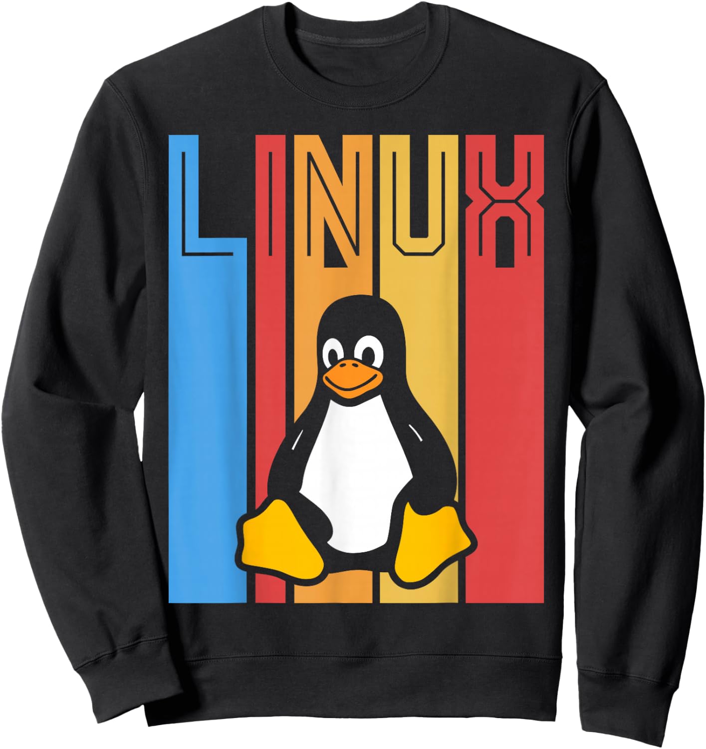 Linux Retro Vintage Geek Tools Nerd Programming Souvenir Sweatshirt - Sweatshirt | Black
