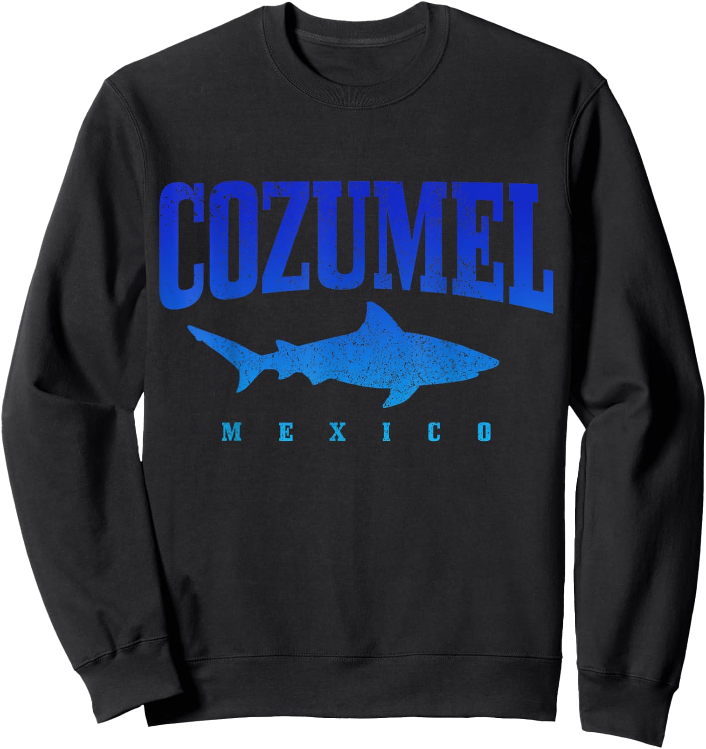 Cozumel Beach Mexico Scuba Diver Shark Diving Vintage Men Women Girls Kids Sweatshirt - Sweatshirt | Black