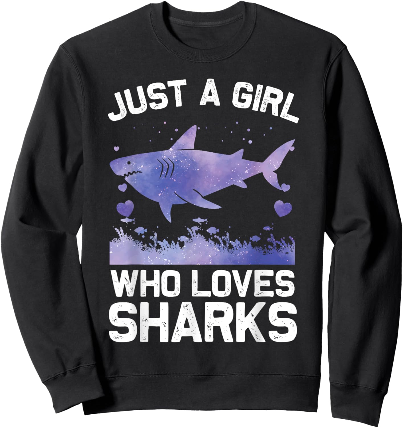 Cool Shark Girls Kids Shark Whale Shark Lover Sweatshirt - Sweatshirt | Black