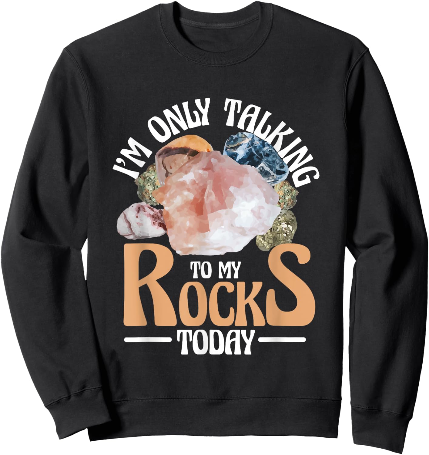 I'm Only Talking To My Rocks Collecting Rocks Minerals Gem Sweatshirt - Sweatshirt | Black