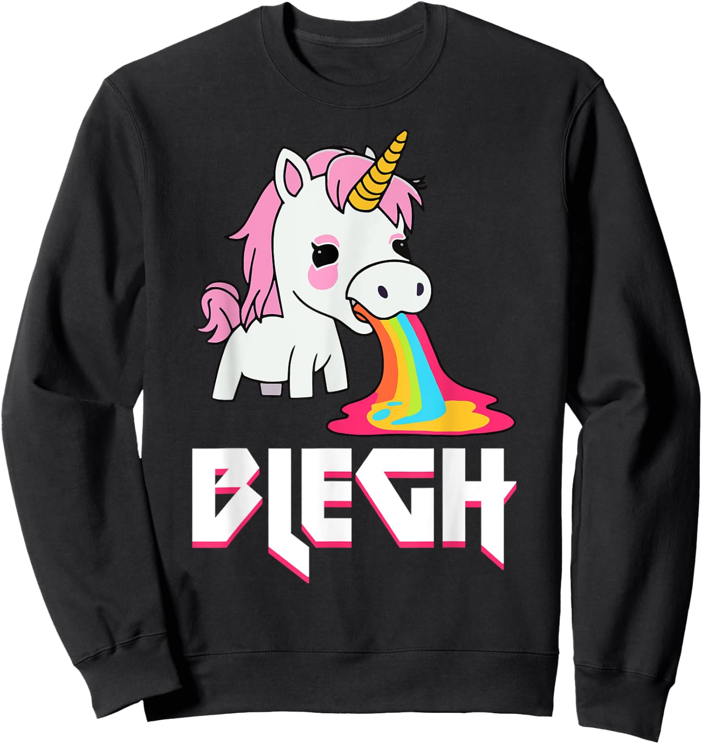 Blegh Heavy Metal Metalcore Unicorn Sweatshirt - Sweatshirt | Black