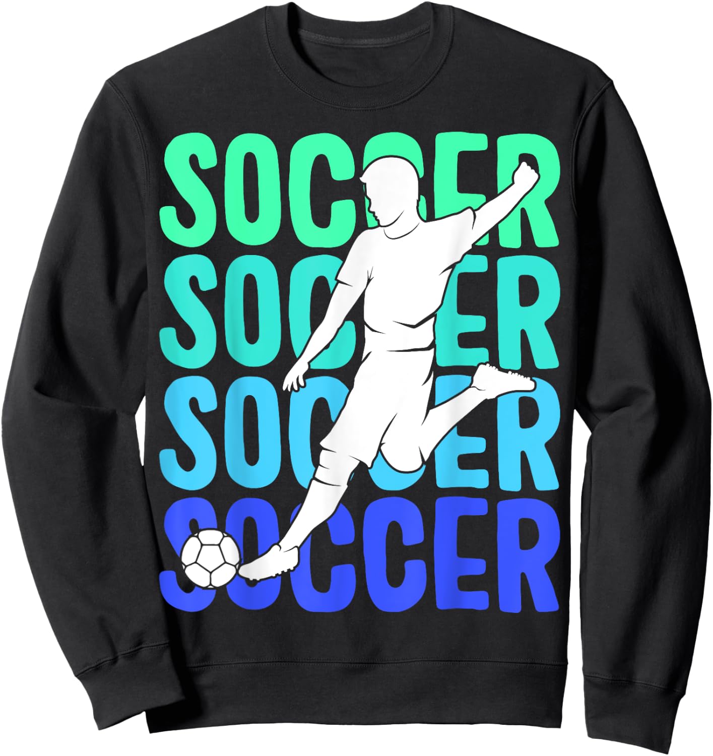 Soccer Boys Men Kids Sweatshirt - Sweatshirt | Black
