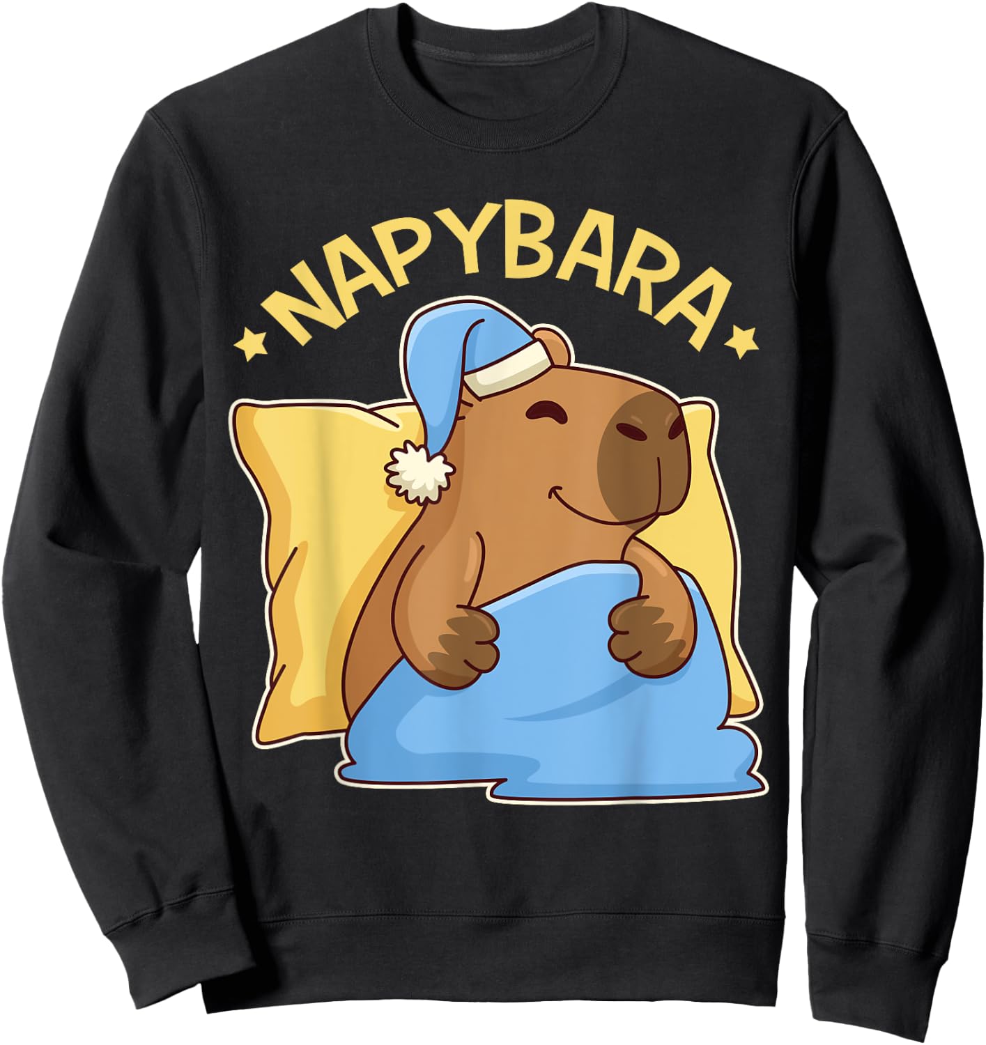 Cute Nap Capybara Pyjamas - Nappybara Sweatshirt - Sweatshirt | Black