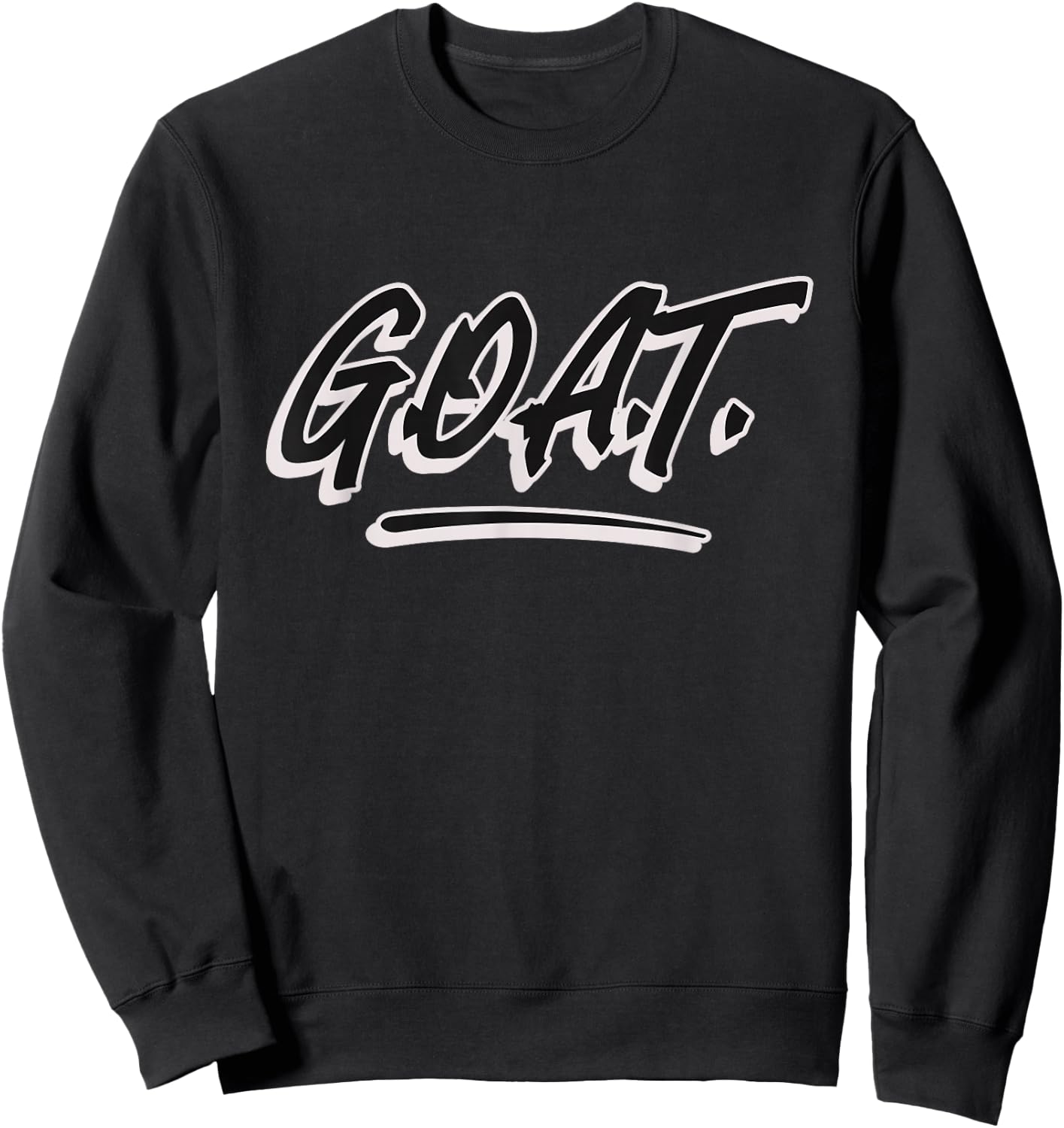 G.O.A.T. Men's Black Letter Print Modern Casual Sweatshirt - Sweatshirt | Black