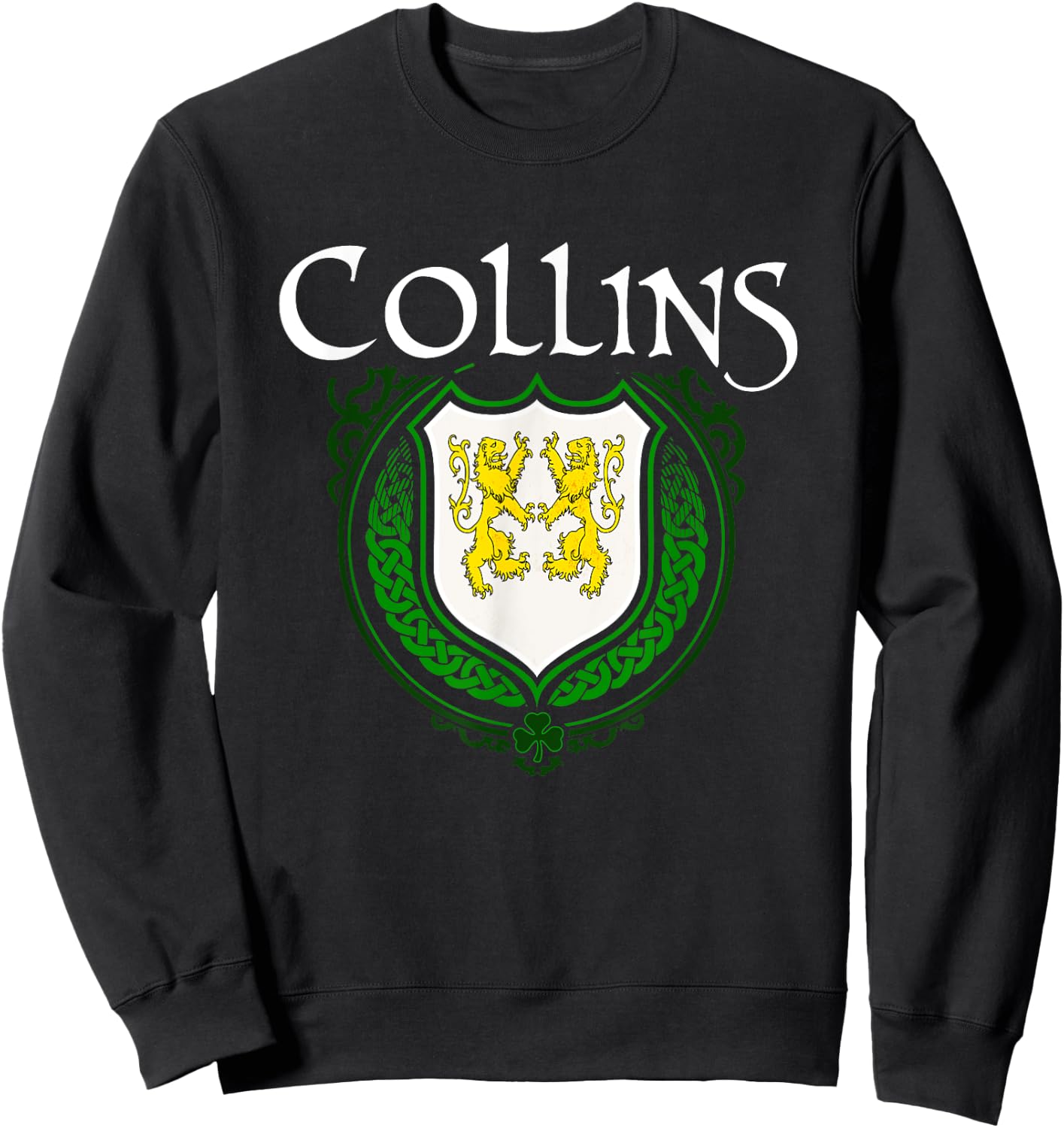 Collins Surname Irish Clan Tartan Badge Ireland Sweatshirt - Sweatshirt | Black
