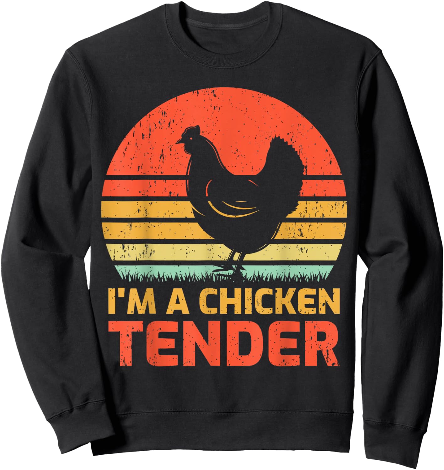 Vintage Chicken Farmer Retro I'm A Chicken Tender Sweatshirt - Sweatshirt | Black