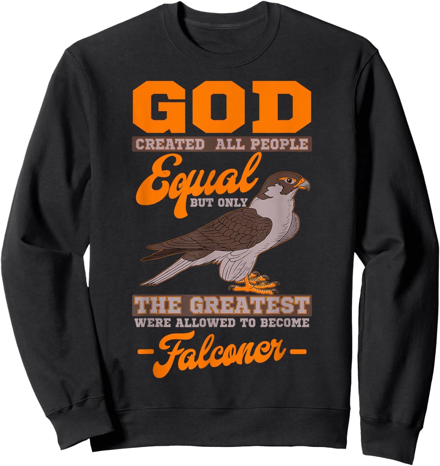 Falconer Falconry Hawking Apparel -Adults Black Modern Short Sleeve Small Hunting Sweatshirt - Sweatshirt | Black