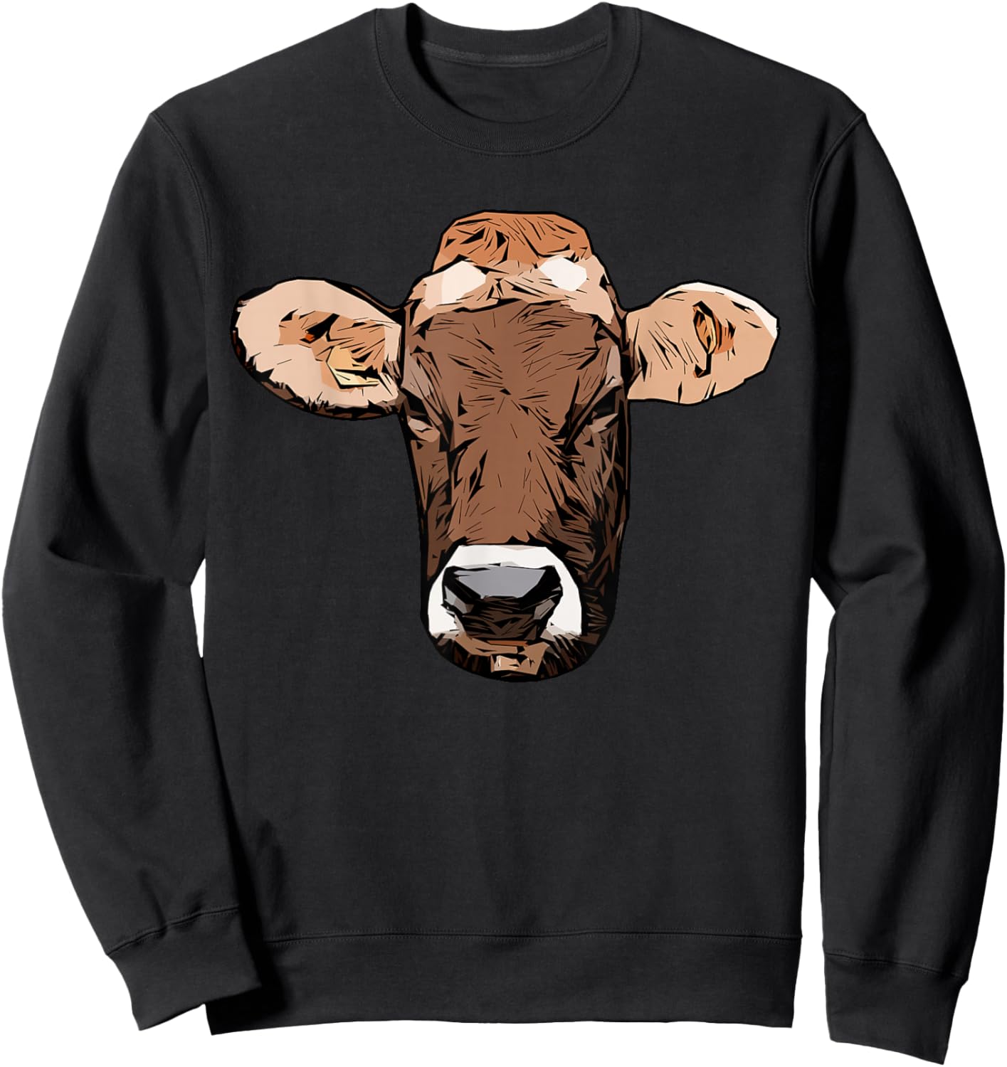 Jersey Cattle design Farmer imprint motif with cow Sweatshirt - Sweatshirt | Black
