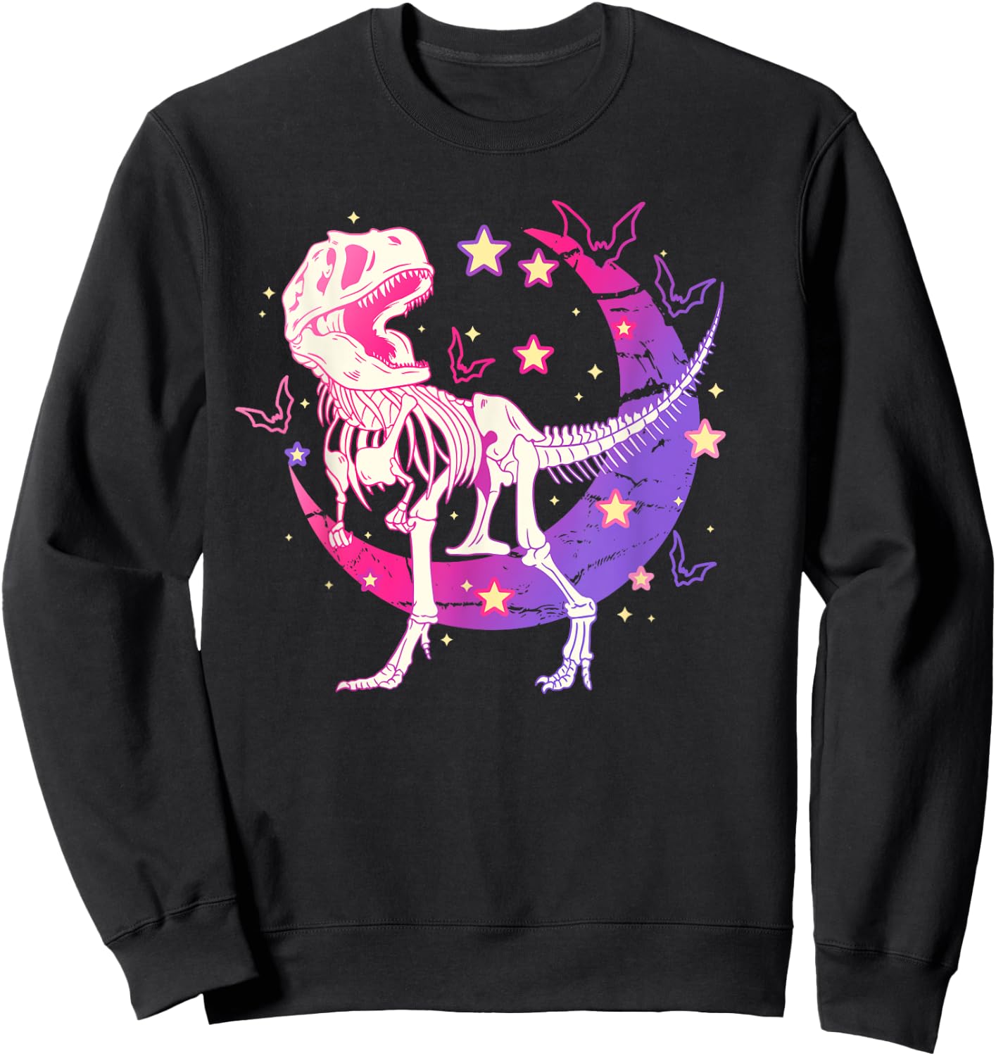 Pastel Goth Creepy Dinosaurs for Kawaii lover Sweatshirt - Sweatshirt | Black