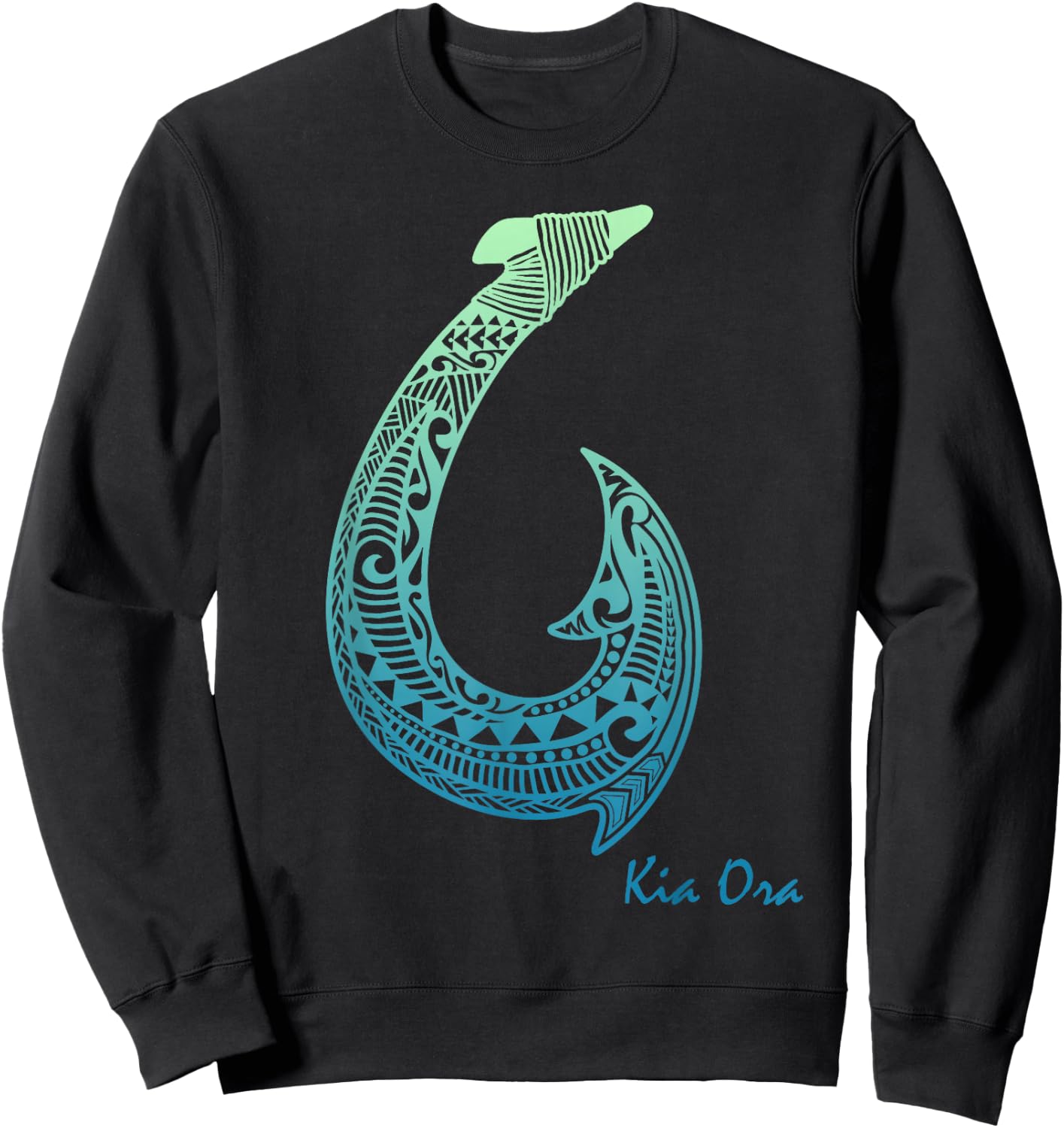 Kia Ora New Zealand Ornamental Culture Haka Symbol Sweatshirt - Sweatshirt | Black