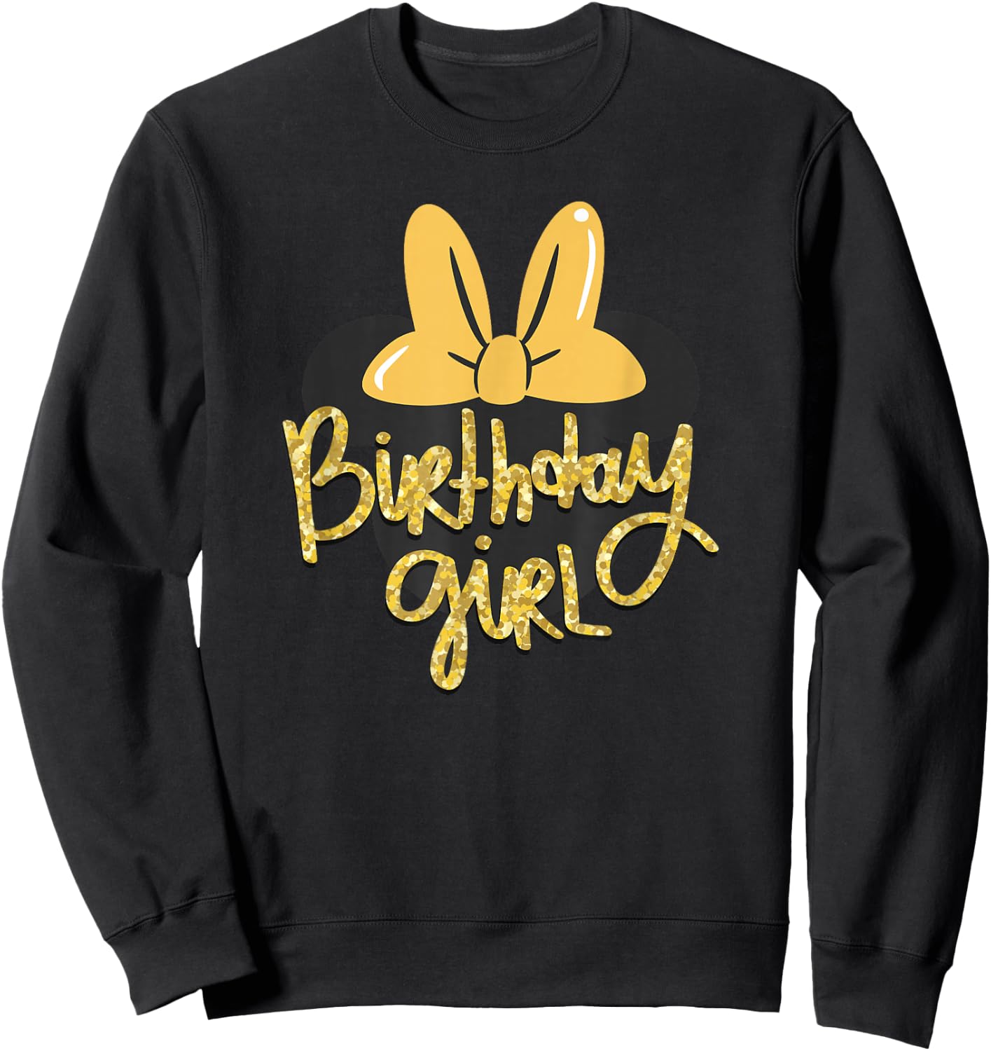 Disney Minnie Mouse Birthday Girl Gold Colorpop Small Sweatshirt - Sweatshirt | Black