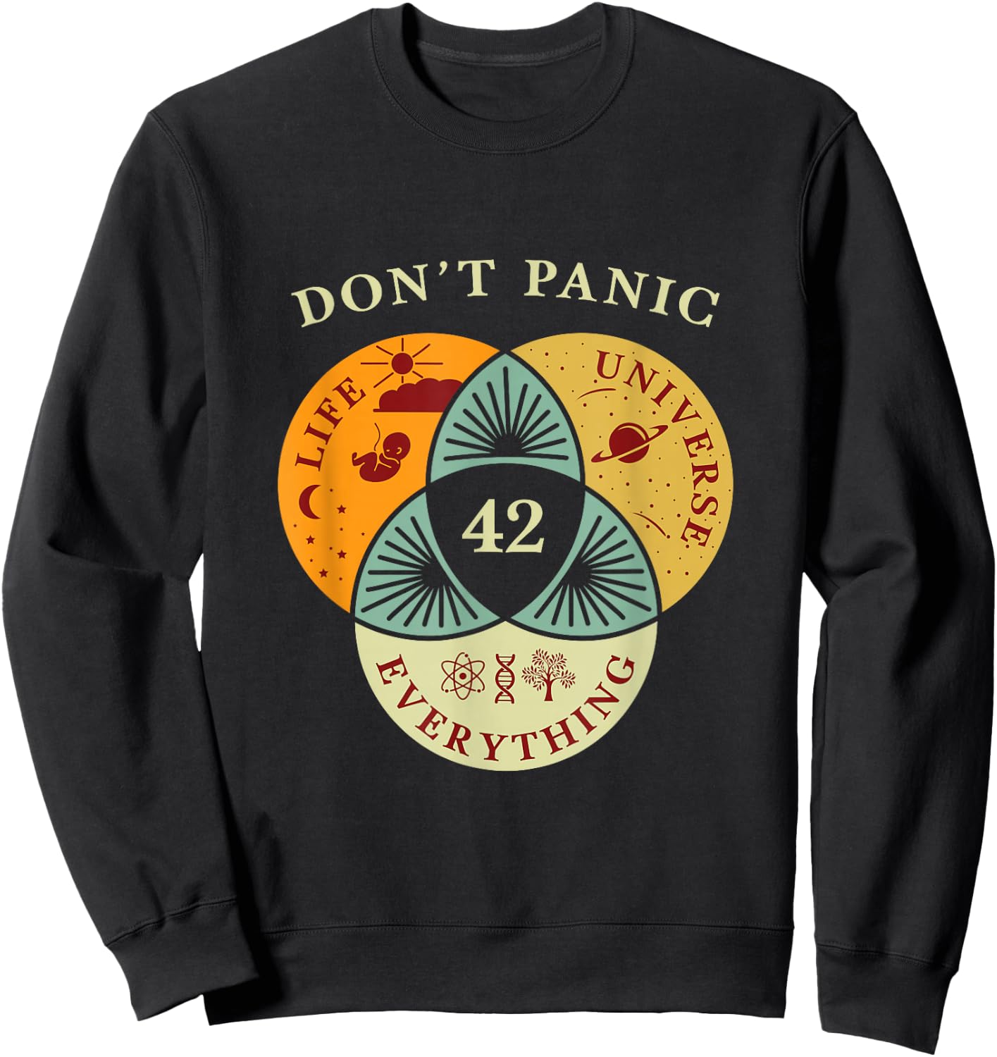 Life Universe Everything 42 Science Fiction Space Lovers Sweatshirt - Sweatshirt | Black