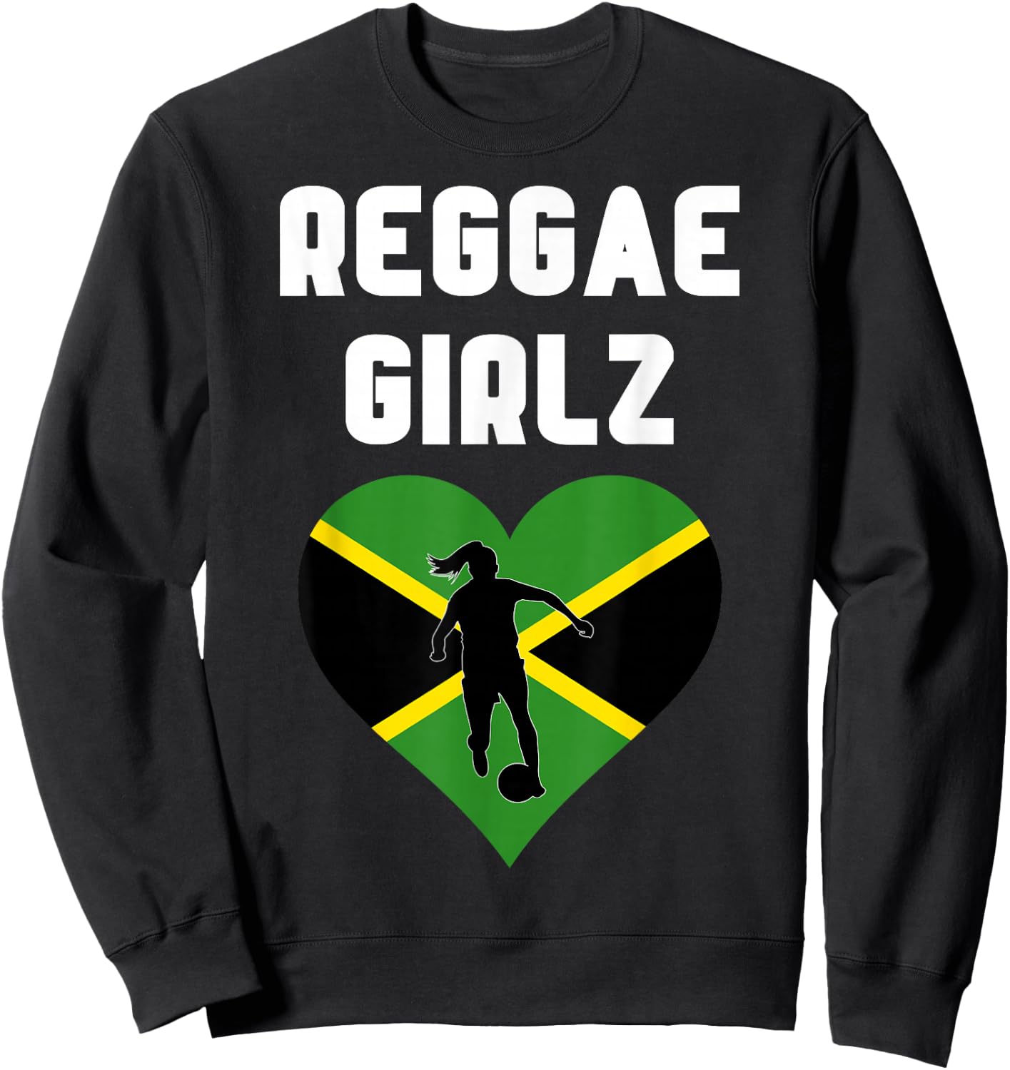 Jamaica Flag Women Football Player Sweatshirt - Sweatshirt | Black