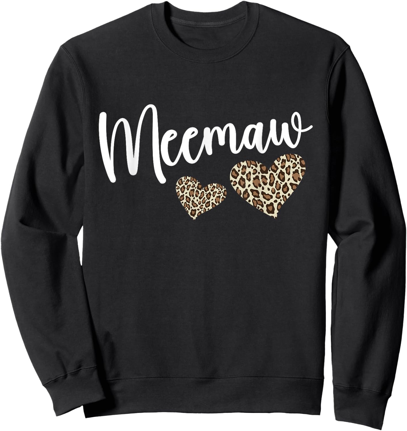 Meemaw Grandma Heart Meemaw Grandmother Sweatshirt - Sweatshirt | Black
