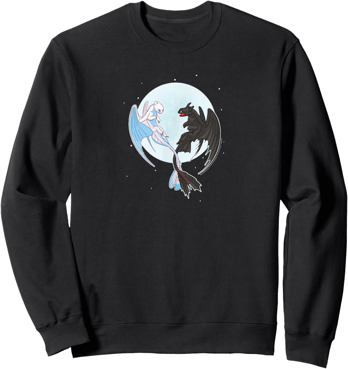 How To Train Your Dragon - Night And Light Moon Sweatshirt - Sweatshirt | Black