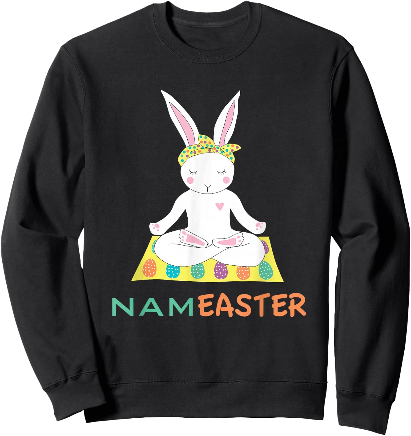 Funny Easter Bunny Doing Yoga Namaste Sweatshirt - Sweatshirt | Black