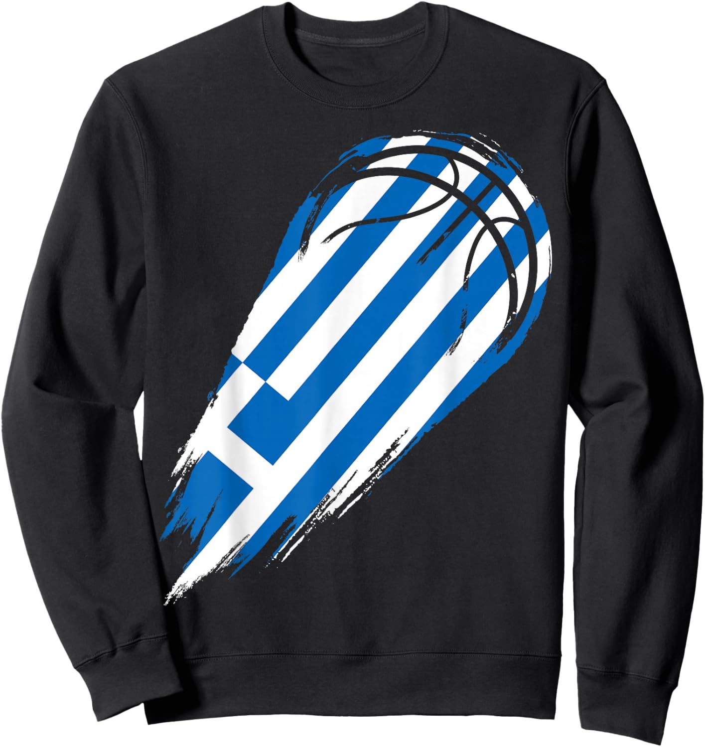 Basketball with flag of Patriotic Greece Sweatshirt - Sweatshirt | Black
