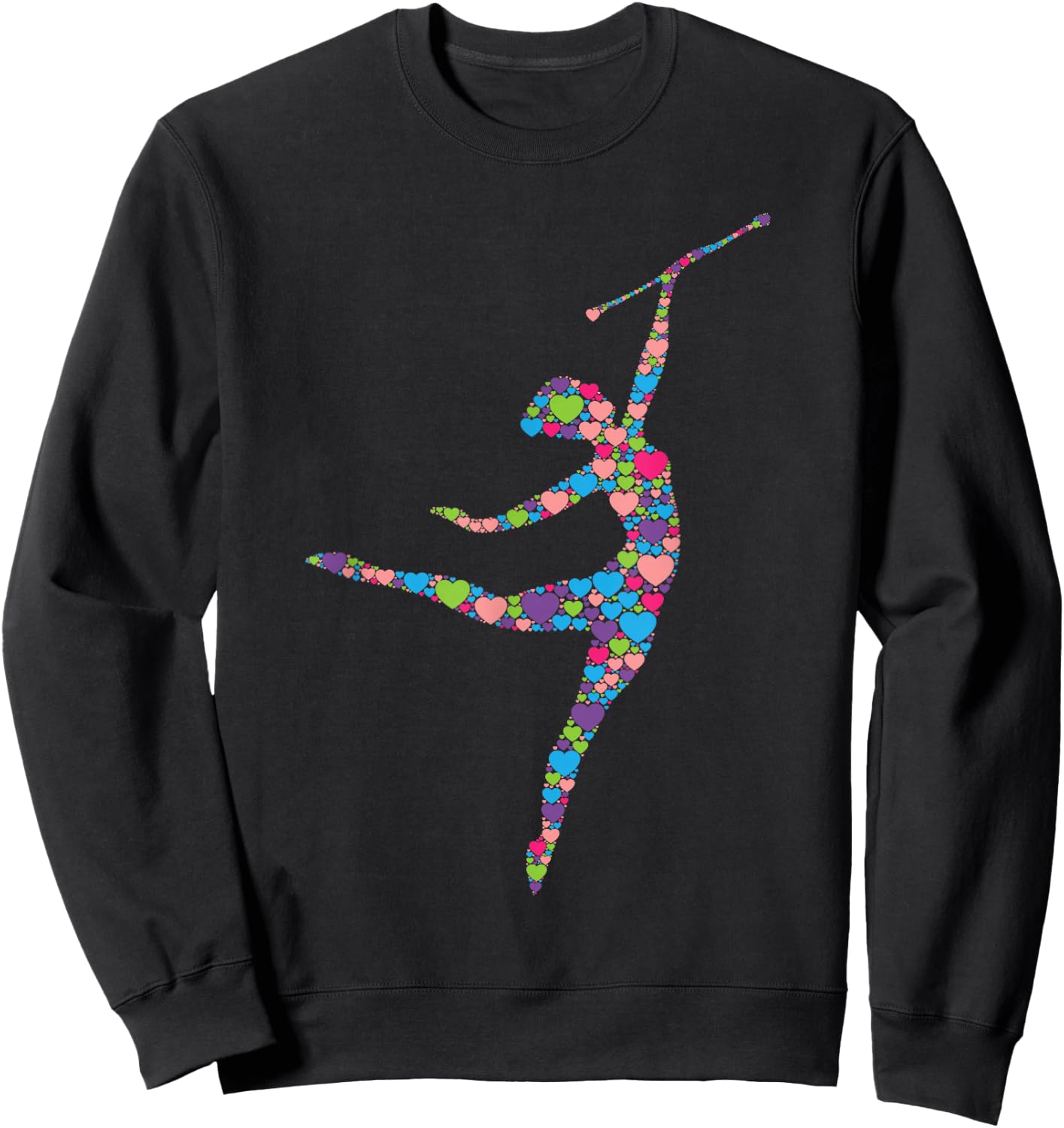 Baton Twirling Girl - Silhouette Dancing Twirler Majorette Sweatshirt - Sweatshirt | Black