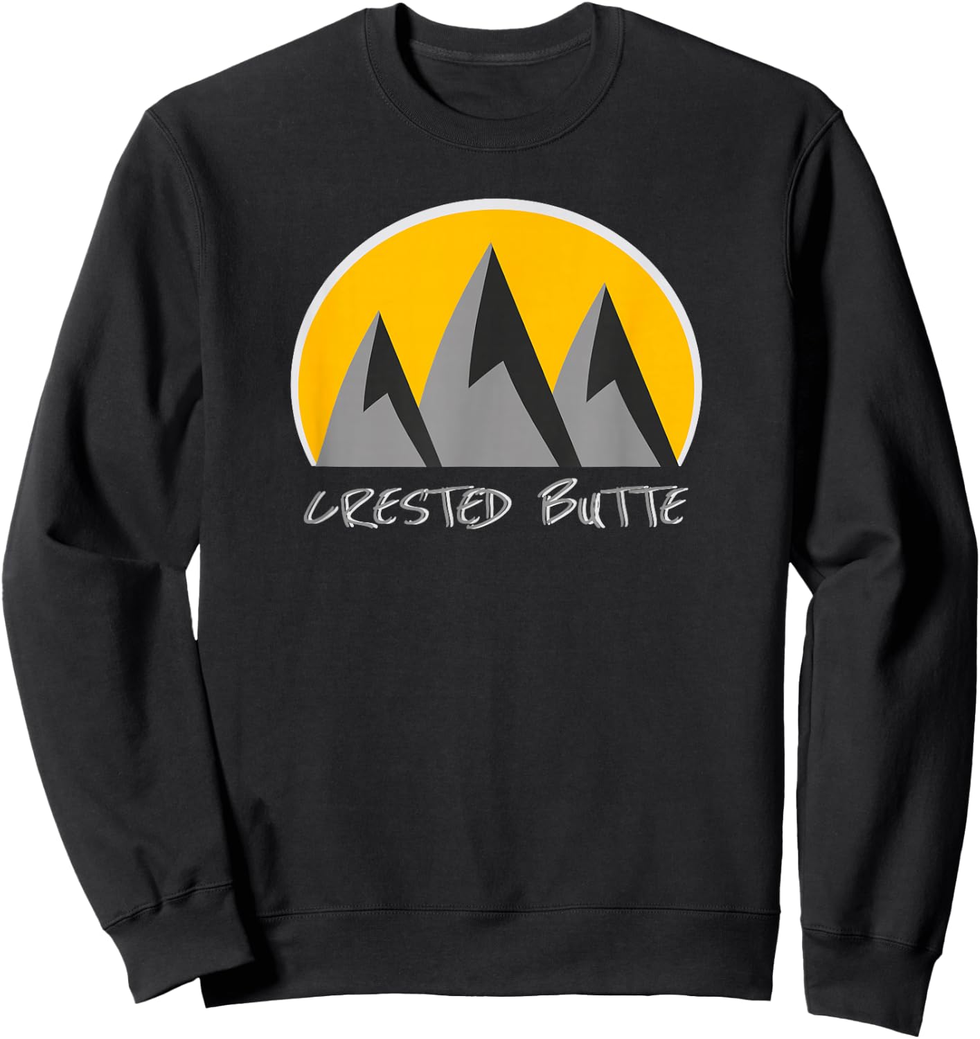 Crested Butte, Colorado Snow Ski & Outdoor Paradise Sweatshirt - Sweatshirt | Black