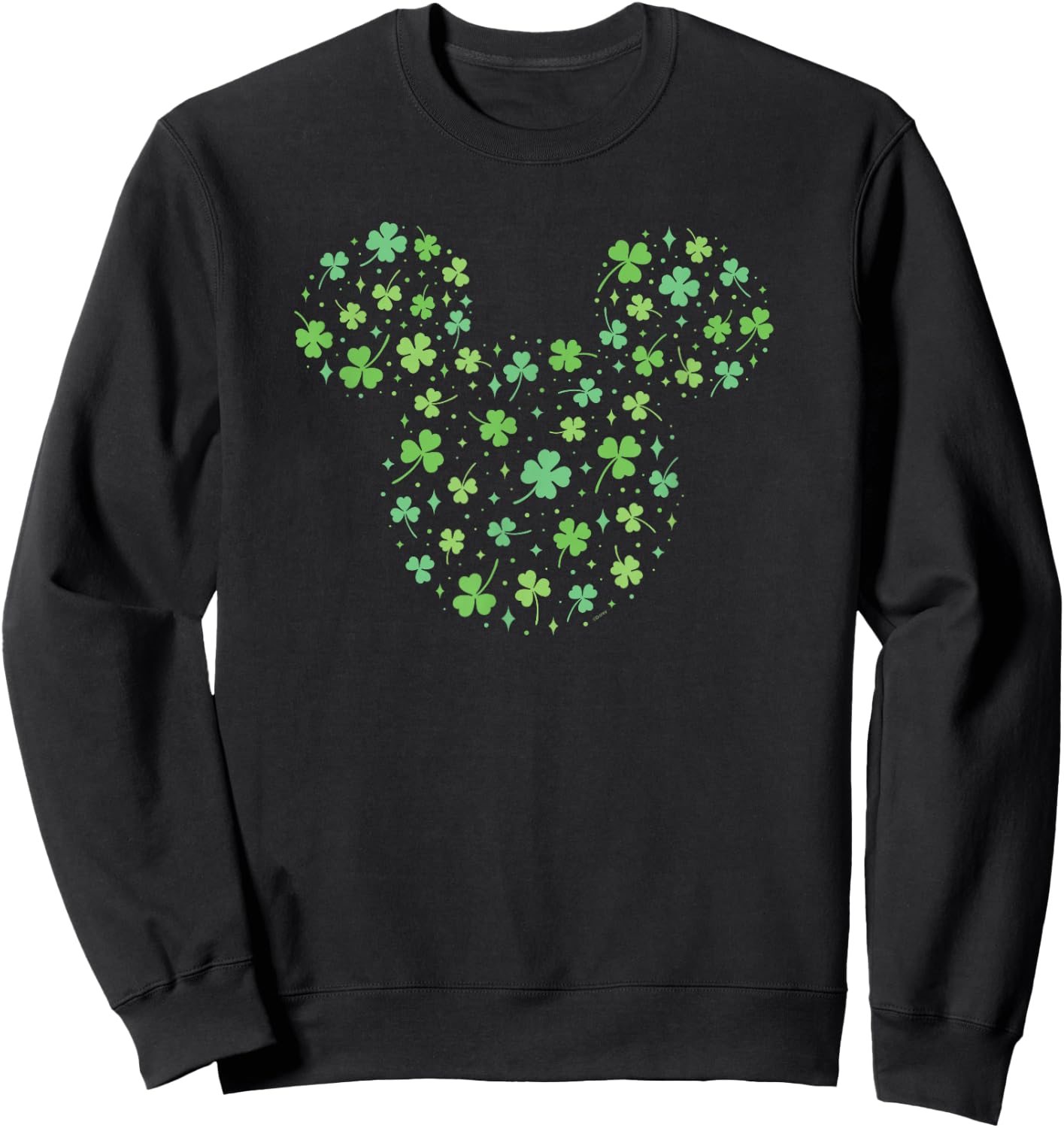 Disney Mickey Mouse Icon Shamrock Clovers St Patrick's Day Sweatshirt - Sweatshirt | Black