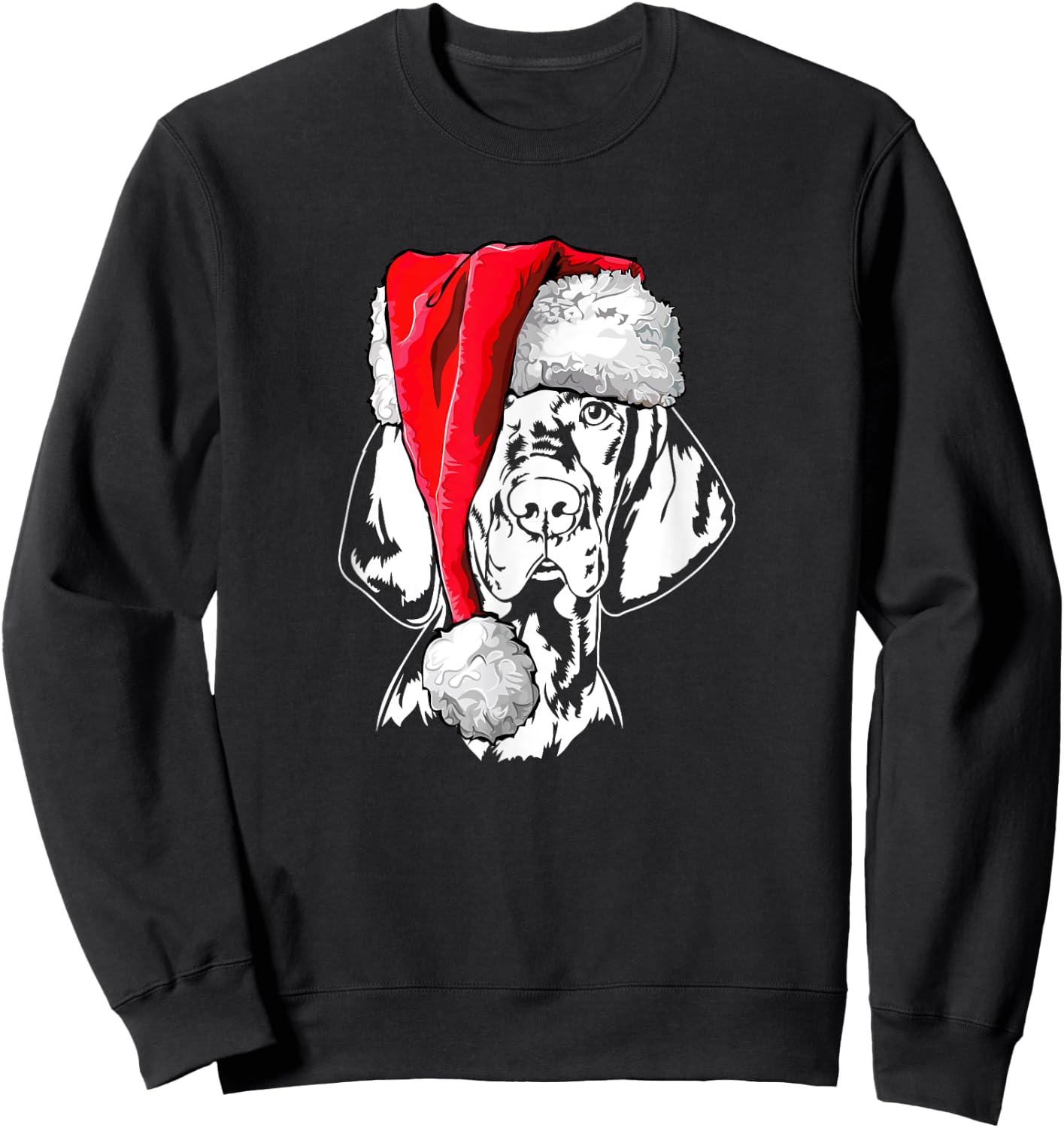 Funny Santa Hungarian Vizsla Christmas dog mom dog Sweatshirt - Sweatshirt | Black