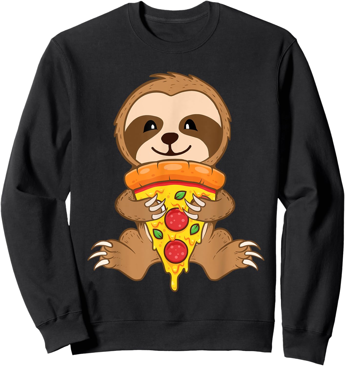Sloth Pizza Lover - Foodie Wildlife Animal Nature Zookeeper Sweatshirt - Sweatshirt | Black
