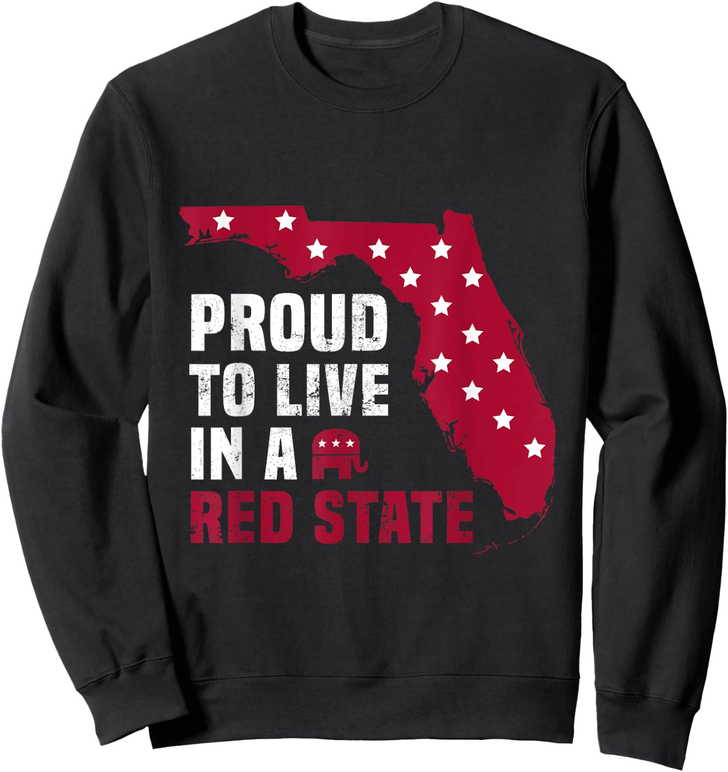 Proud To Live In A Red State Patriotic Floridian Men Sweatshirt - Sweatshirt | Black