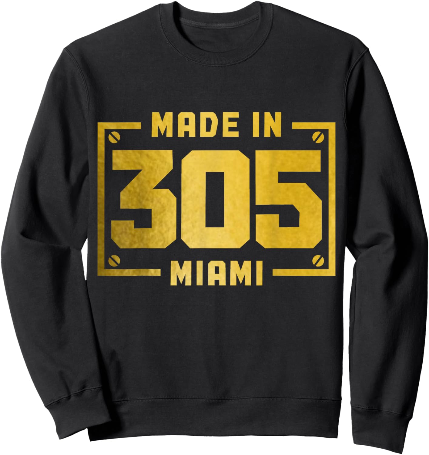 Miami Florida 305 Area Code Vintage FL Pride Sweatshirt - Sweatshirt | Black